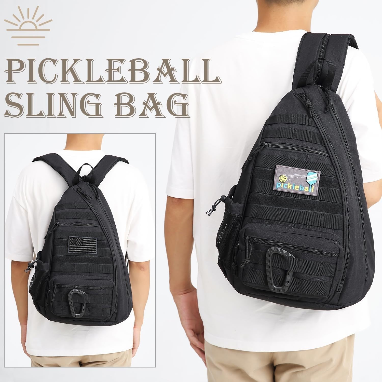 Tactical Pickleball Backpack for Men & Women | Adjustable Sling Bag with Hook &5