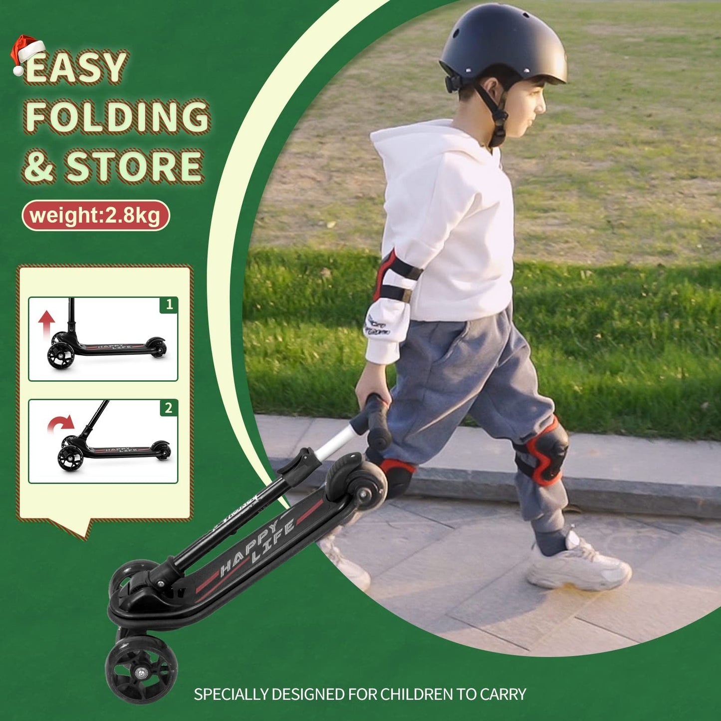 3-Wheel Kids Scooter Ages 3-10, Adjustable Height, Safe & Fun Ride-On Toy4