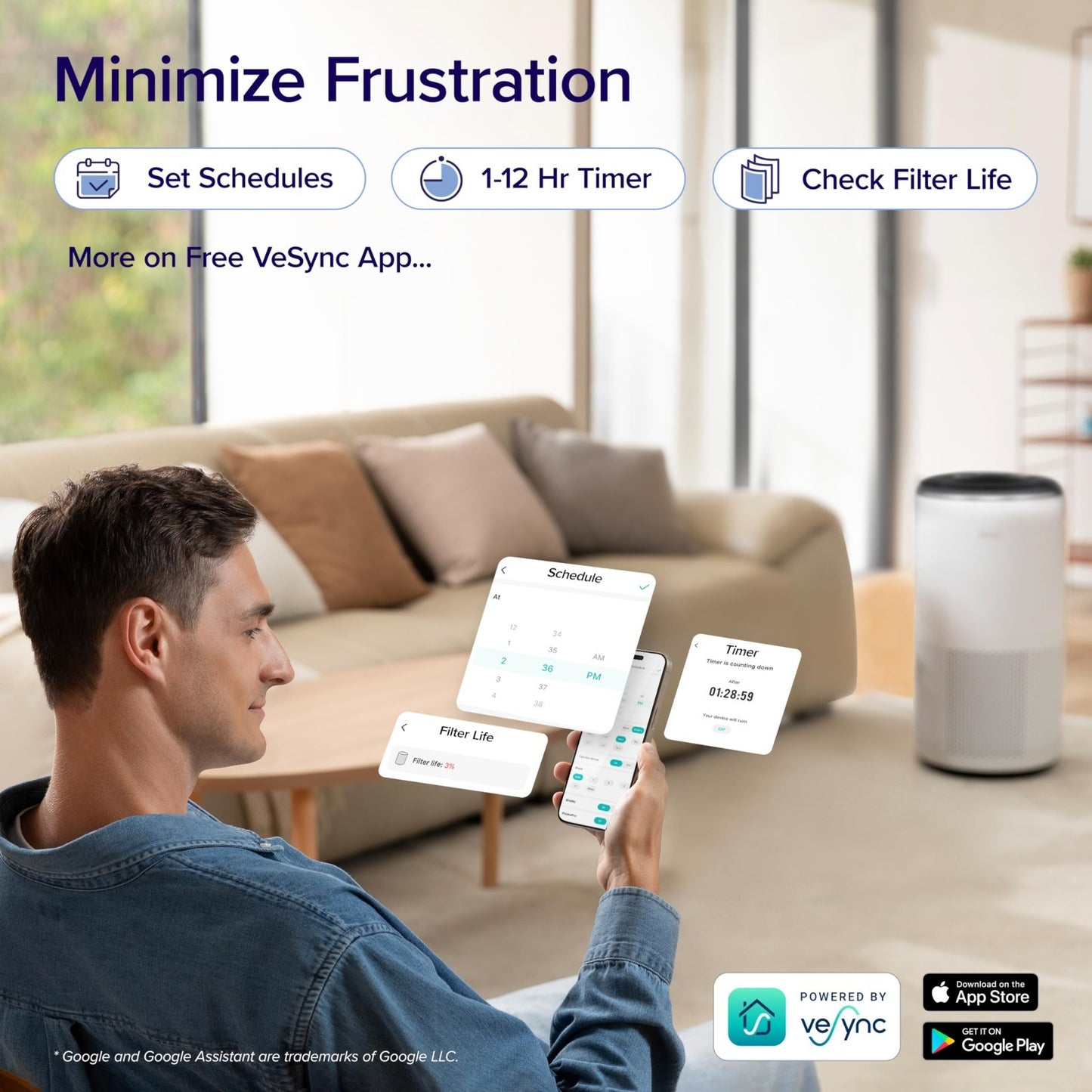Smart Air Purifier for Large Rooms up to 1733 Sq Ft | HEPA Filter, Auto Mode, Ai8