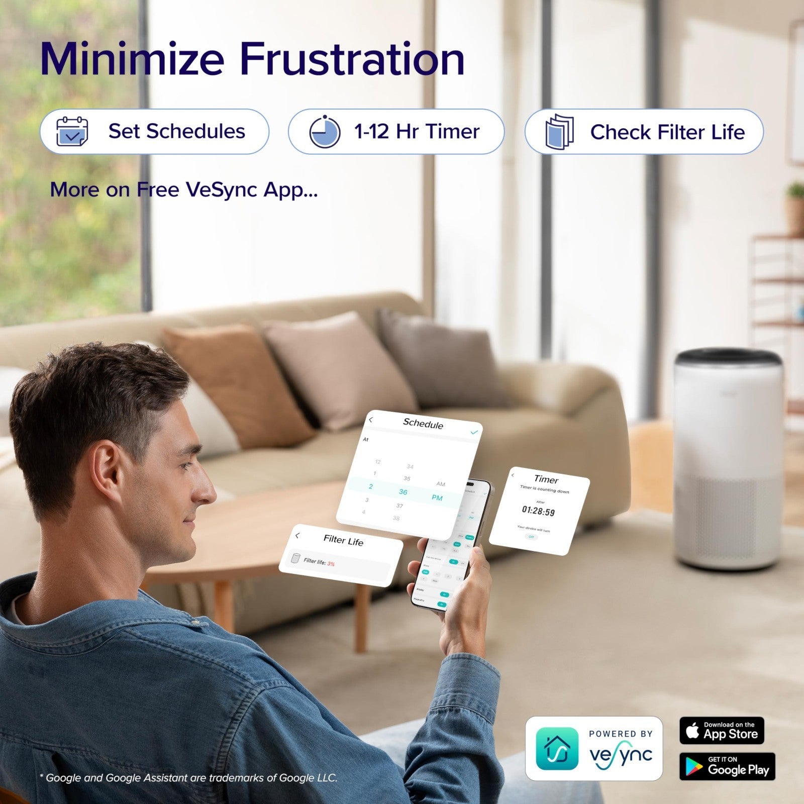 Smart Air Purifier for Large Rooms up to 1733 Sq Ft | HEPA Filter, Auto Mode, Ai8