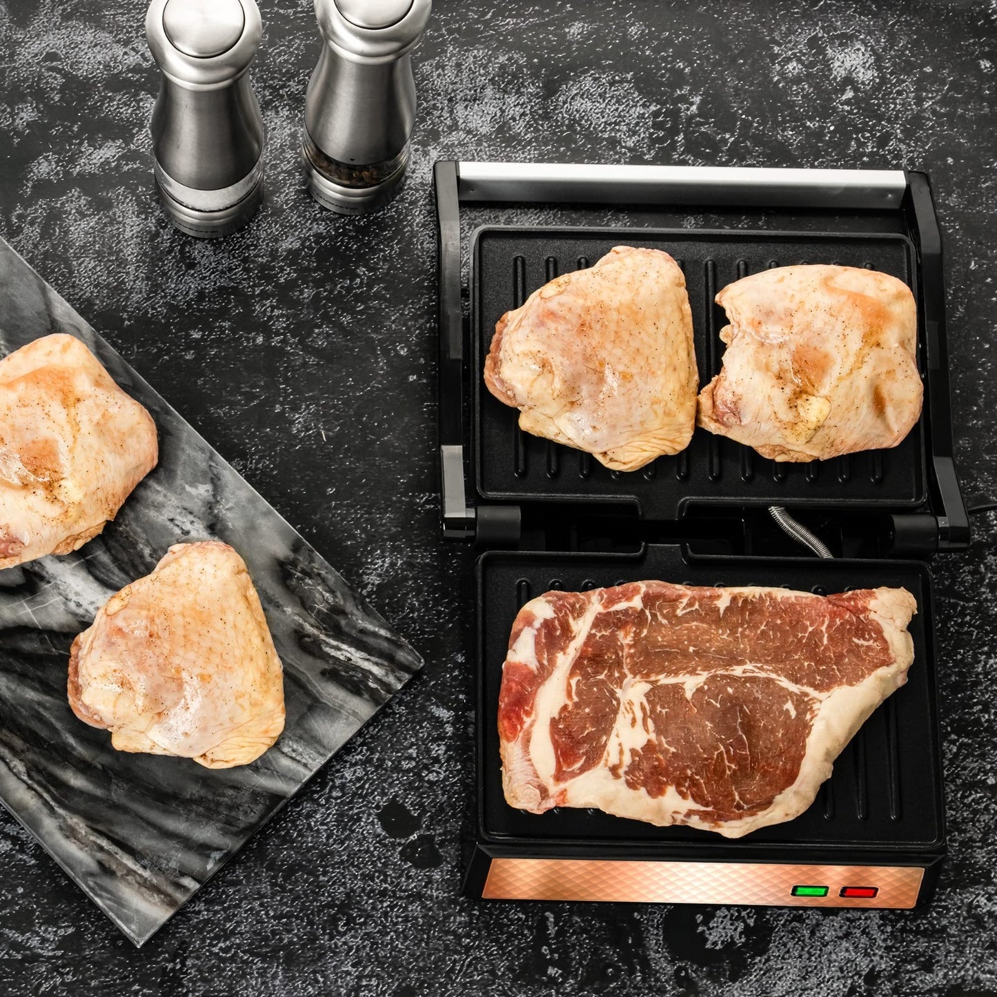 Electric Panini Press Sandwich Maker - 180° Non-Stick Grill for Quesadillas, Bur2