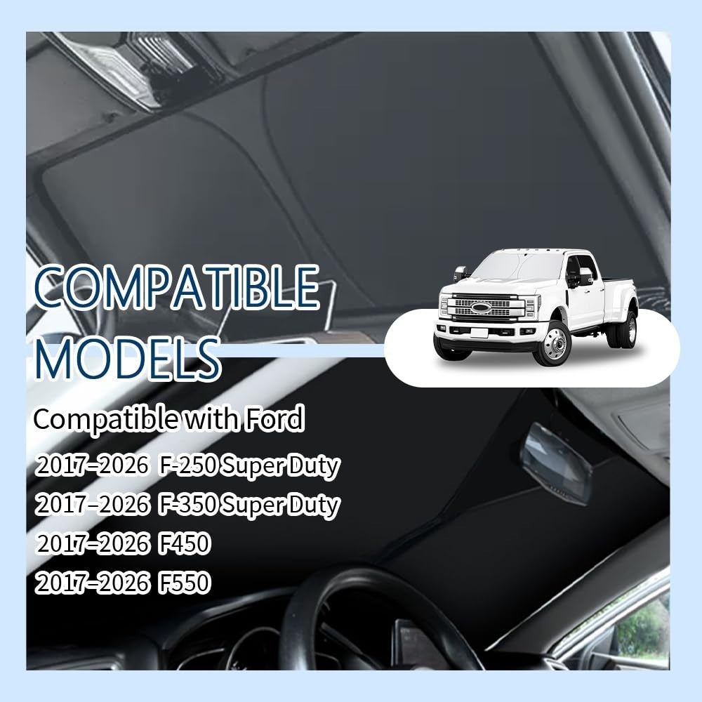300T Thick Automotive Glass Sunshade with Storage Bag - Keeps Car Cool, Fits For3