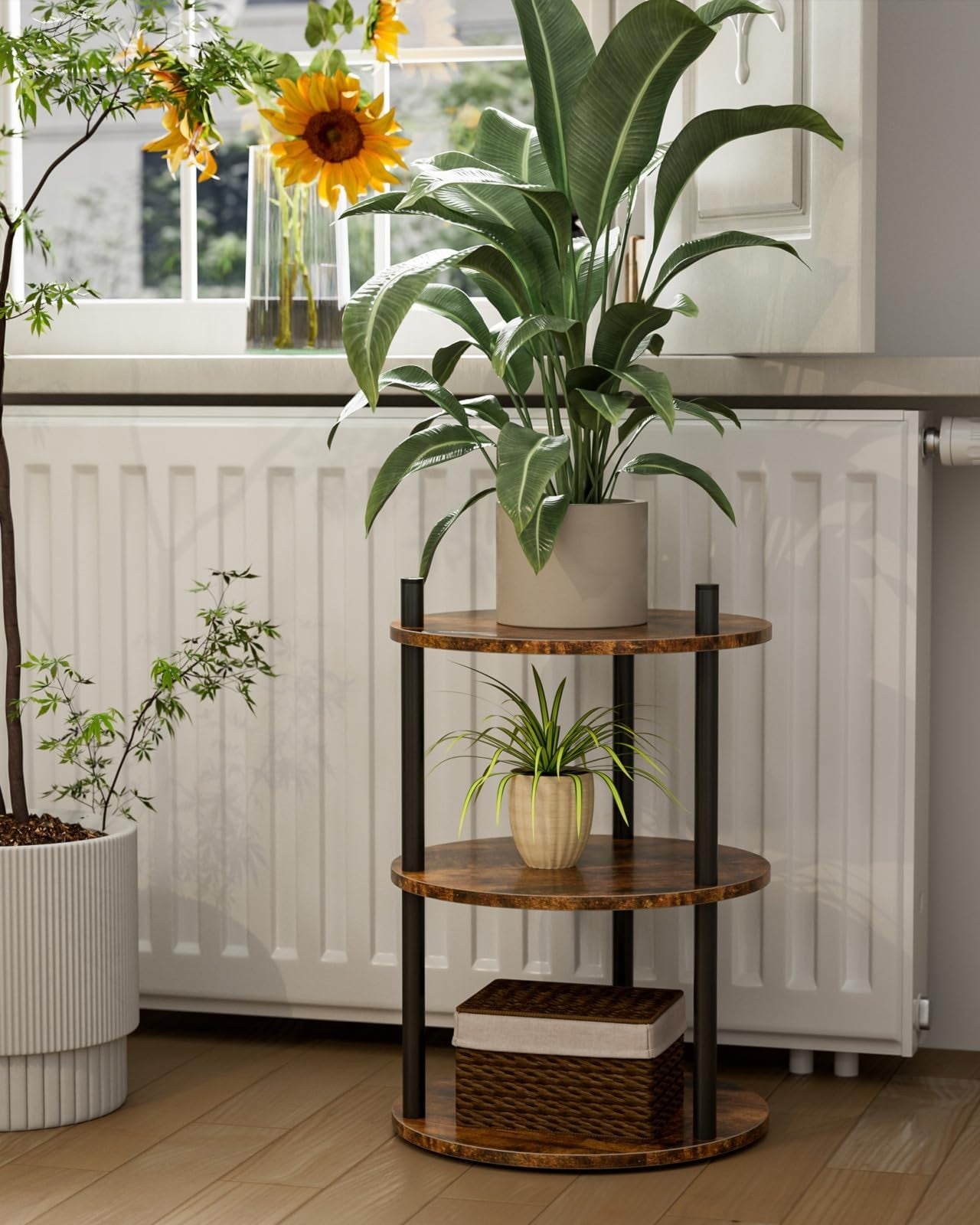 Set of 2 Small Round End Tables - 3 Tier Accent Nightstands for Bedroom, Living6