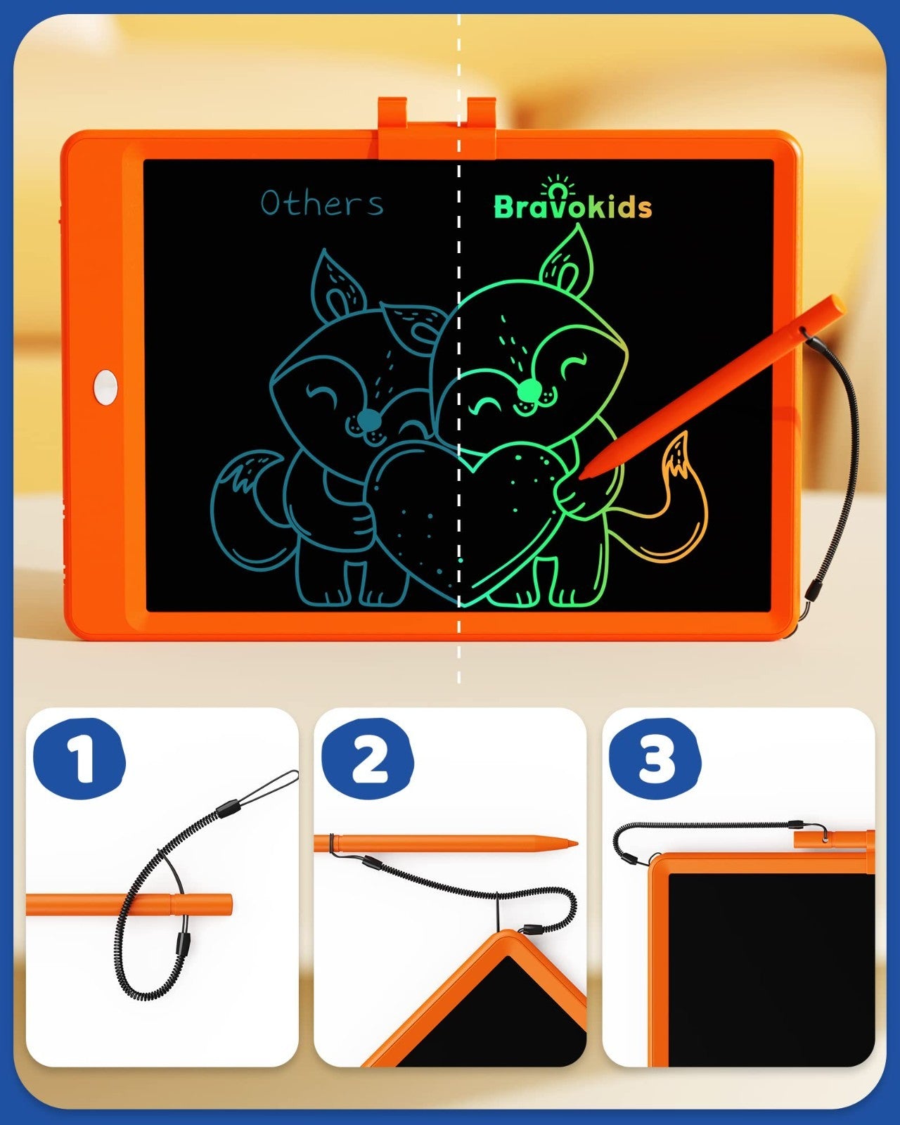 10" LCD Writing Tablet for Kids 3 8   Doodle Board, Electronic Drawing Pad, Gift2