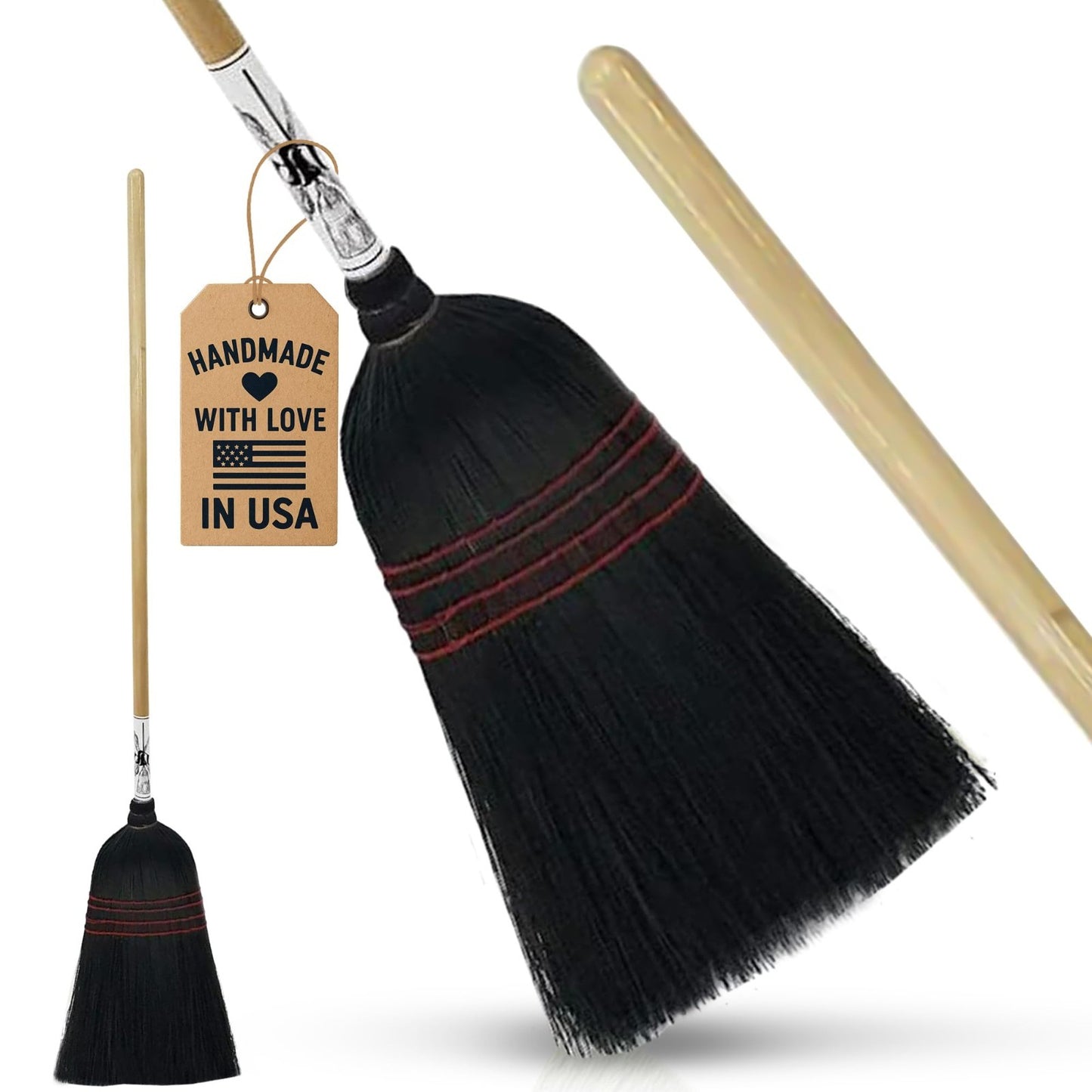 Heavy Duty Corn Broom for Indoor & Outdoor Use, Amish Handmade, Eco-Friendly1