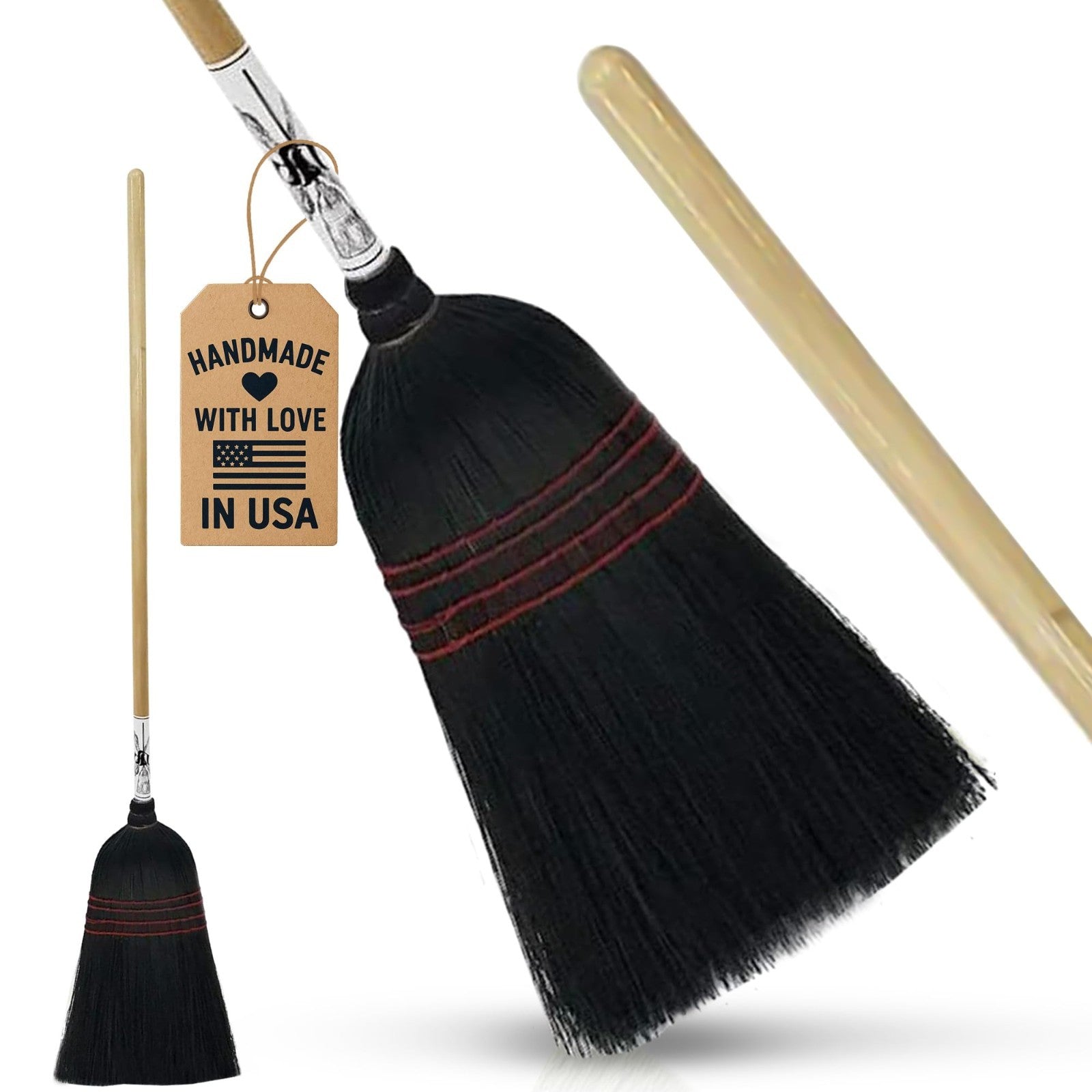 Heavy Duty Corn Broom for Indoor & Outdoor Use, Amish Handmade, Eco-Friendly1