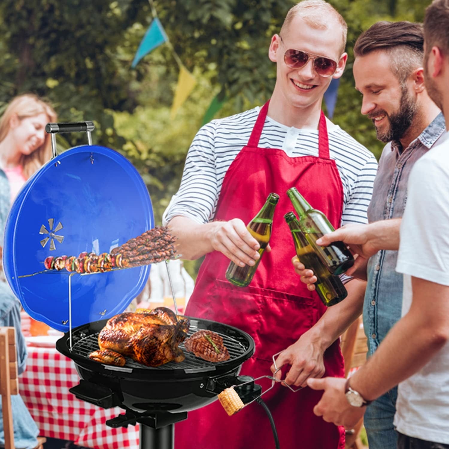1600W Electric BBQ Grill - 15-Serving Indoor/Outdoor Portable Grill, Double Laye8