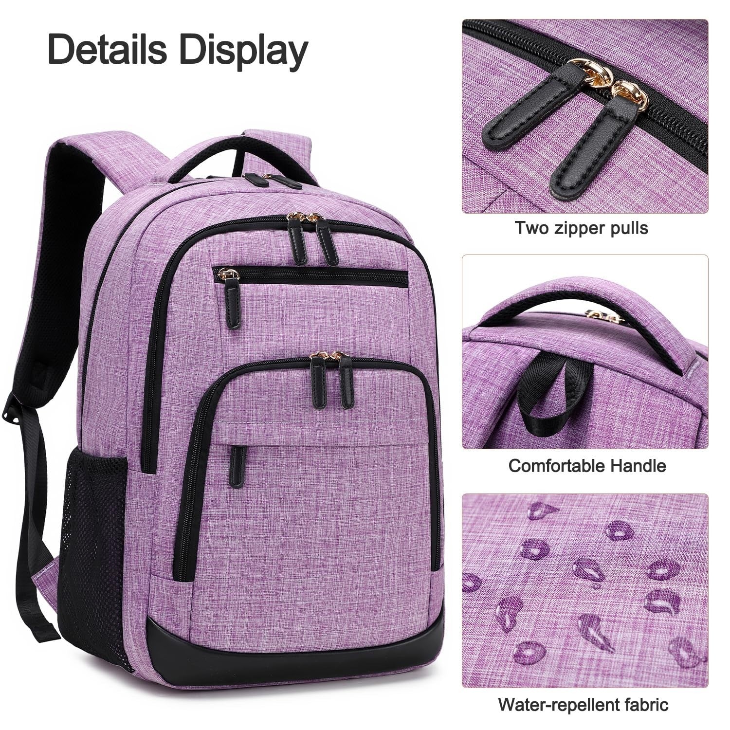 40L Travel Backpack for Men & Women, TSA Approved Carry-On, Fits 17" Laptop, Pur4