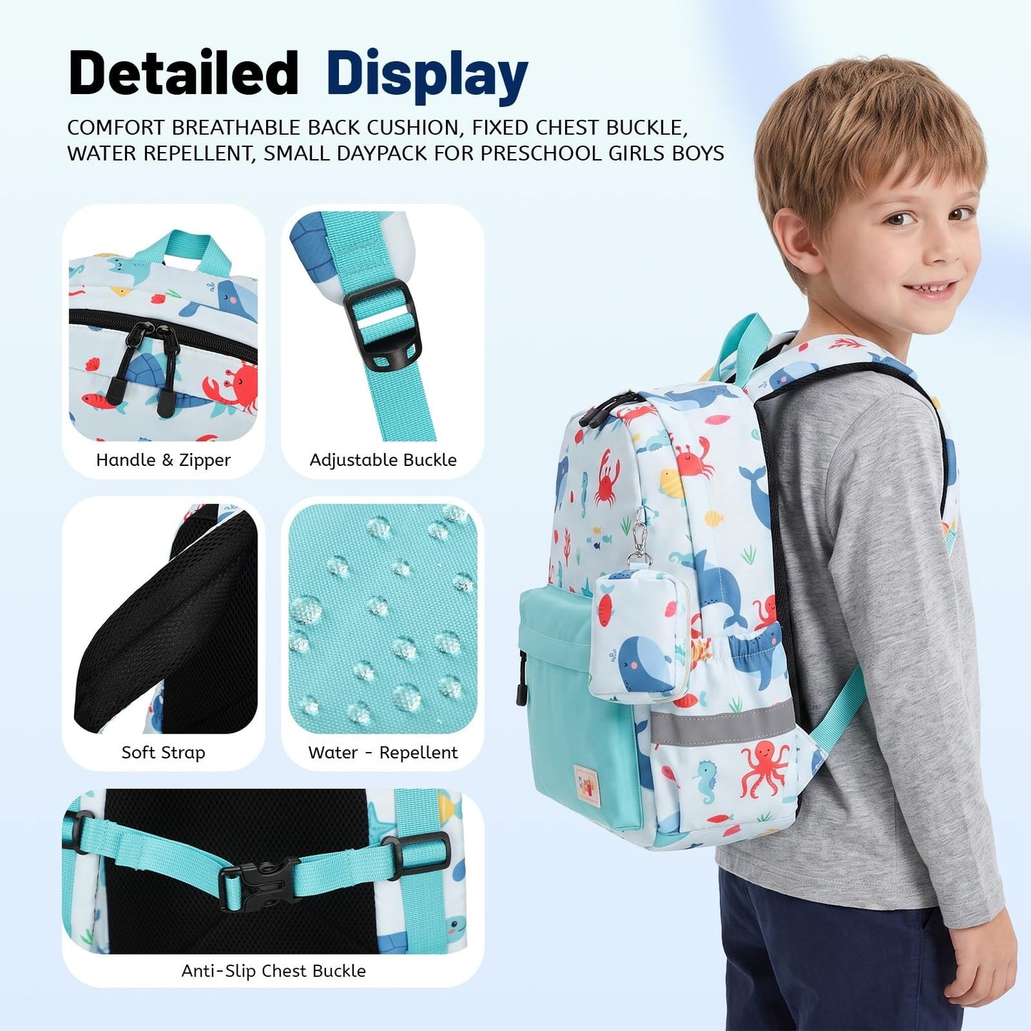 Kids Toddler Backpack with Chest Strap   Durable, Lightweight, Unisex Design5