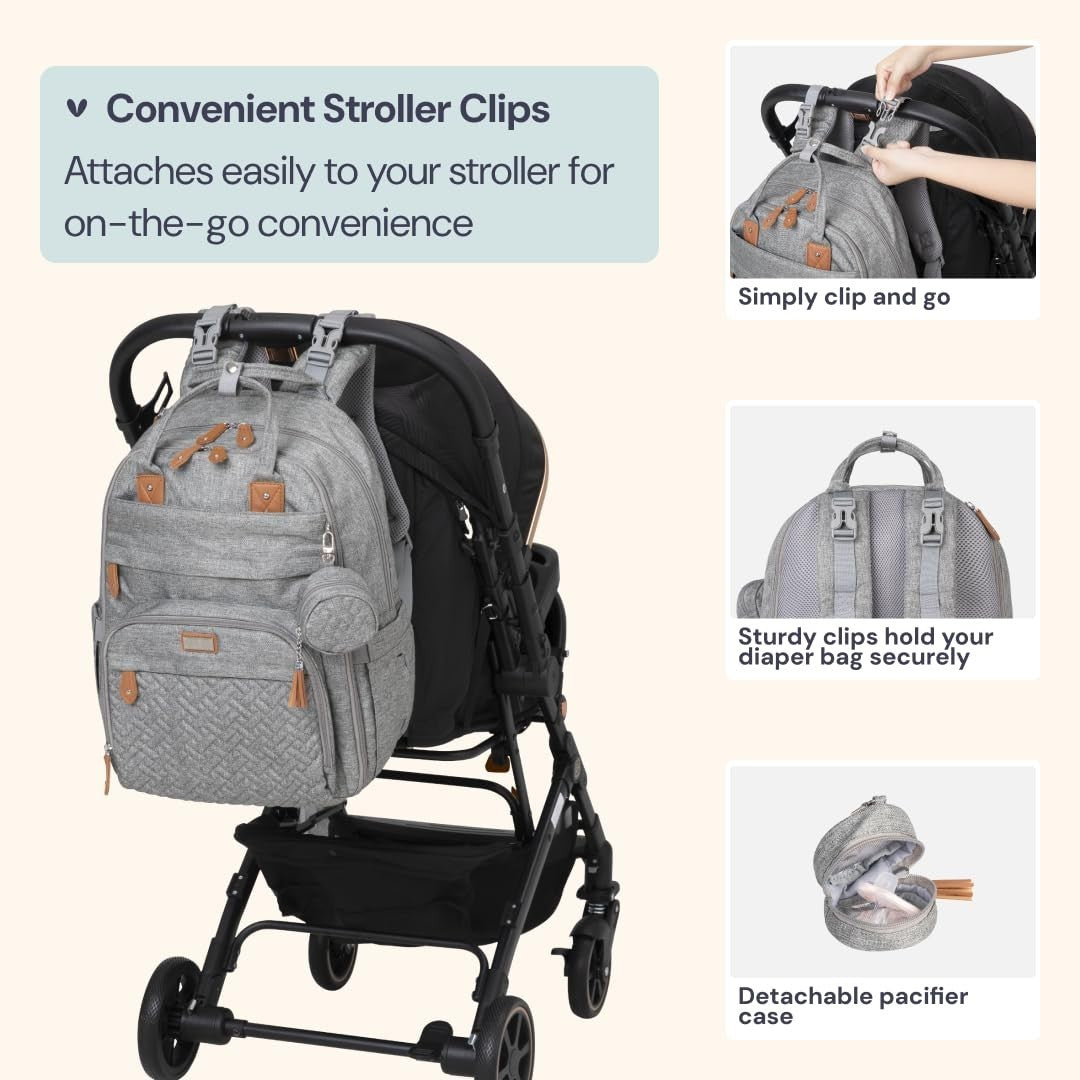 Extra Large Diaper Bag Backpack   Expandable Baby Tote with Changing Pad, Stroll6