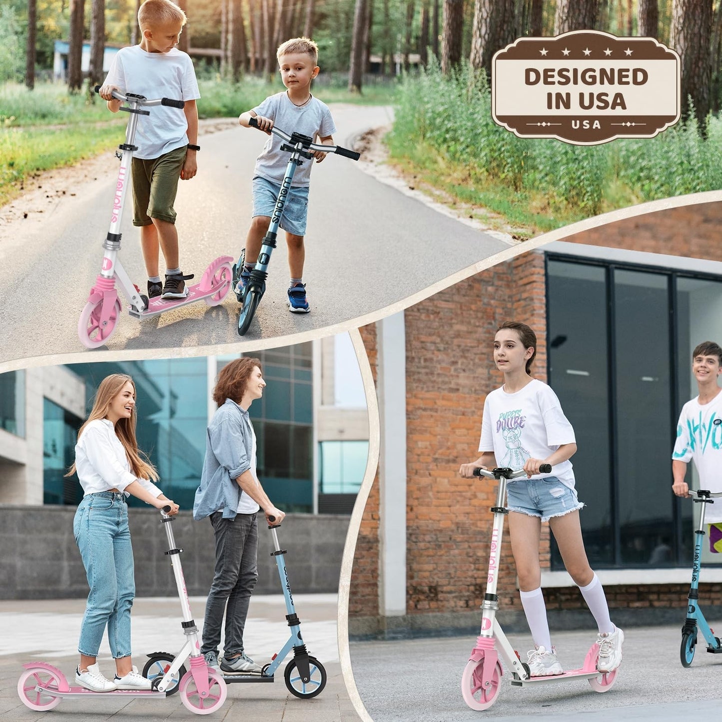 Kick Scooter for Ages 6+, Teens & Adults - 8" Big Wheels, 240lb Weight Capacity4