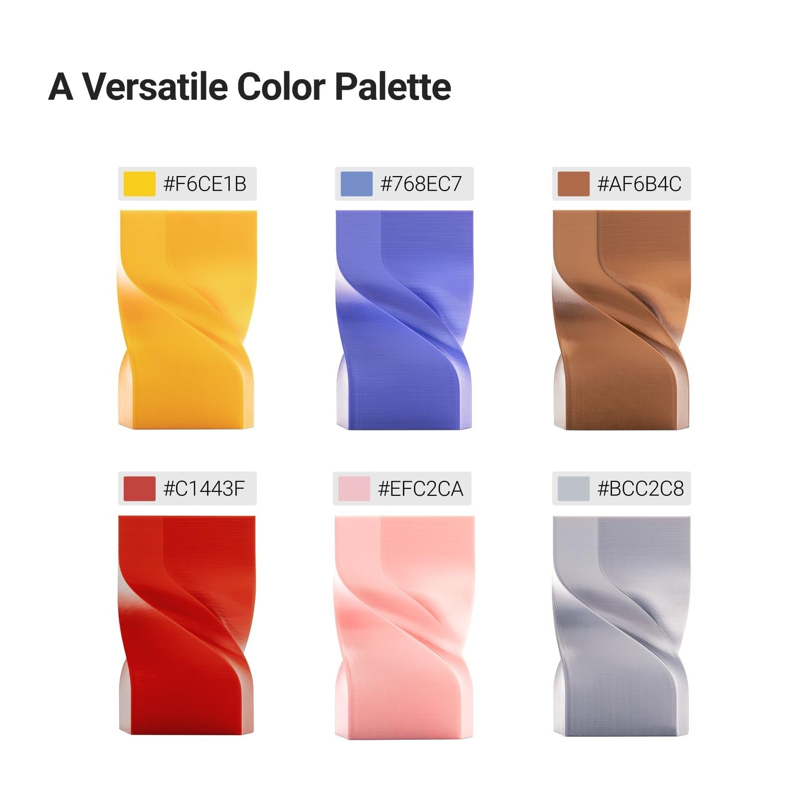 High-Quality Silk PLA Filament 1.75mm for 3D Printing - 1kg (2.2lbs) - Smooth Fi6
