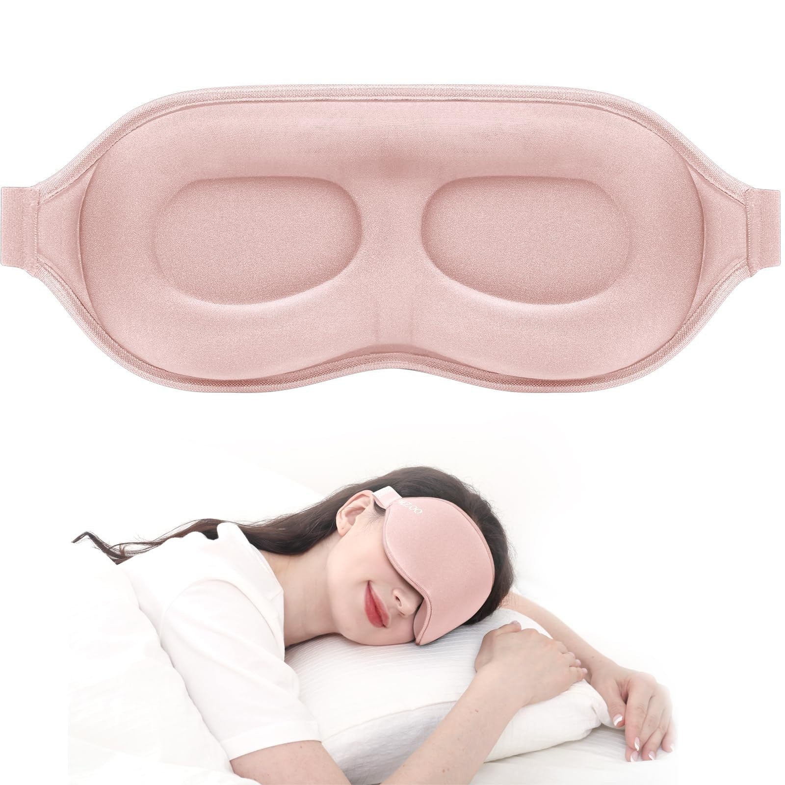 3D Luxury Sleep Mask for Side Sleepers | Soft Eye Cover, Light Blocking, Travel1