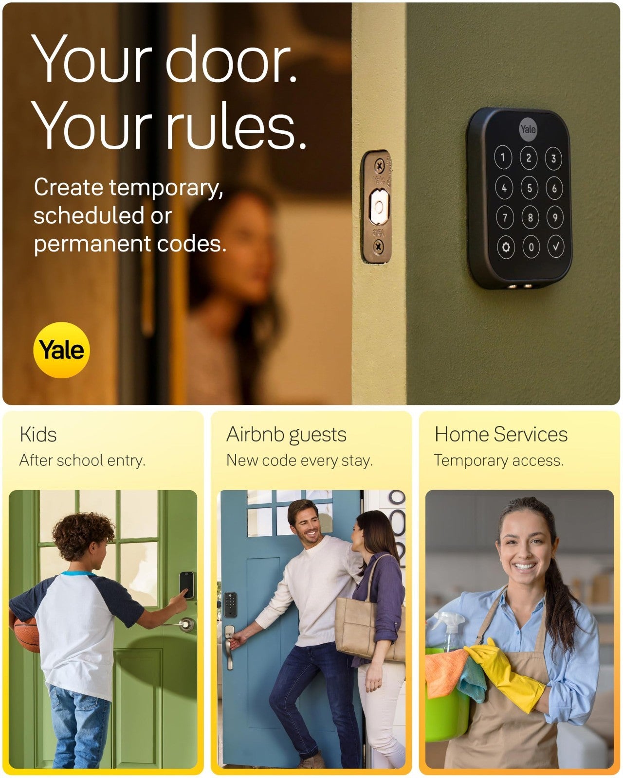 Smart Touchscreen Keypad Deadbolt Lock with Wi Fi, Keyless Entry, Black Suede Fi3