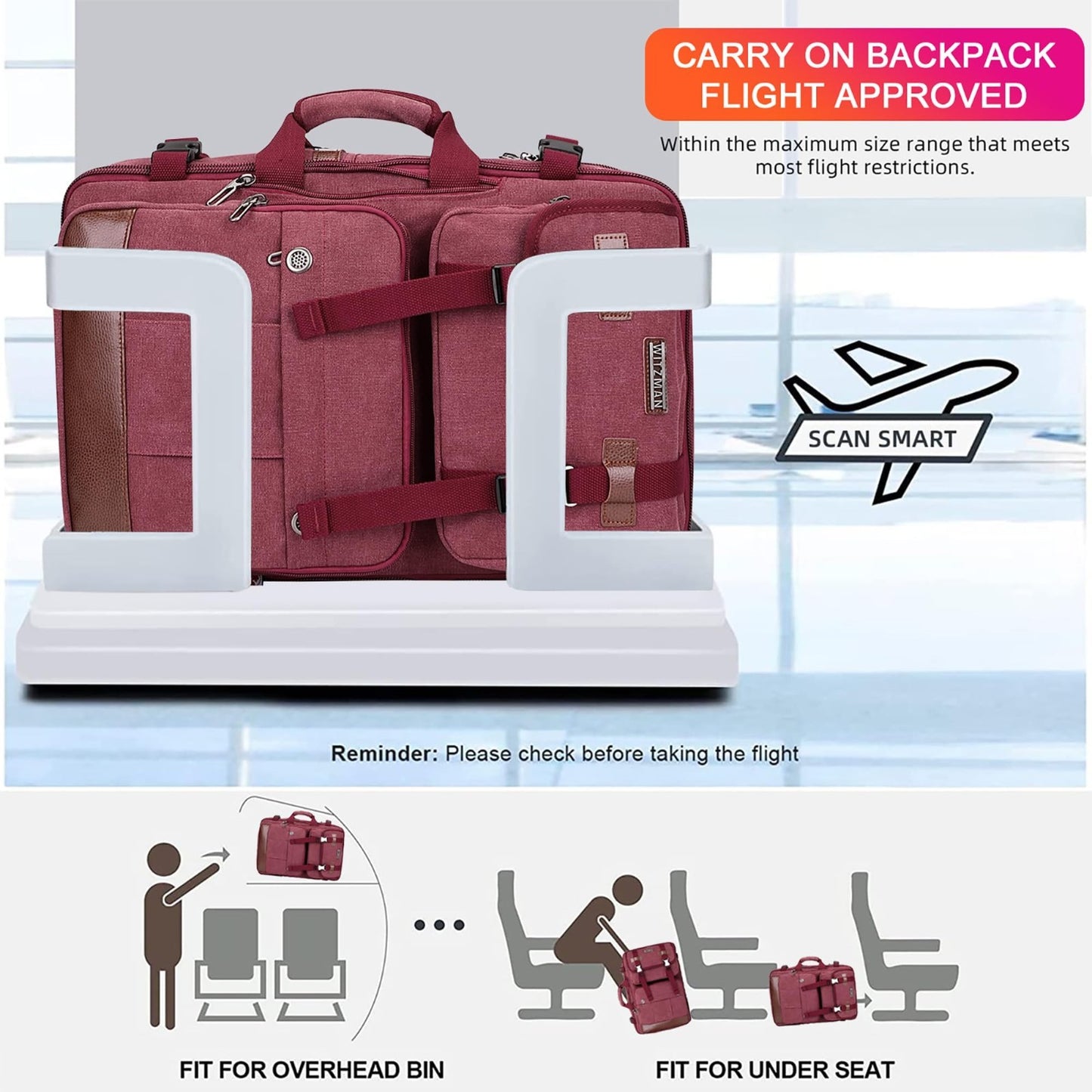 Large Canvas Travel Backpack for Women, 16 Inch Laptop Compatible, Stylish & Dur5