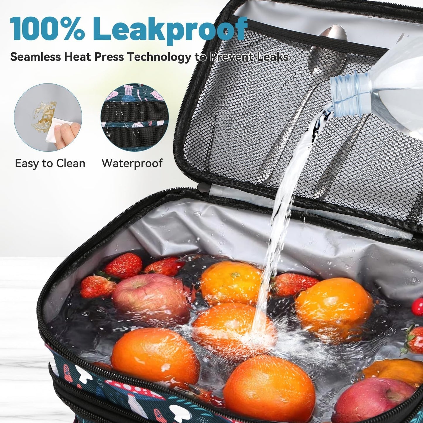 Insulated Tactical Lunch Bag - Large Leakproof Cooler with Dual Compartments, Wa5