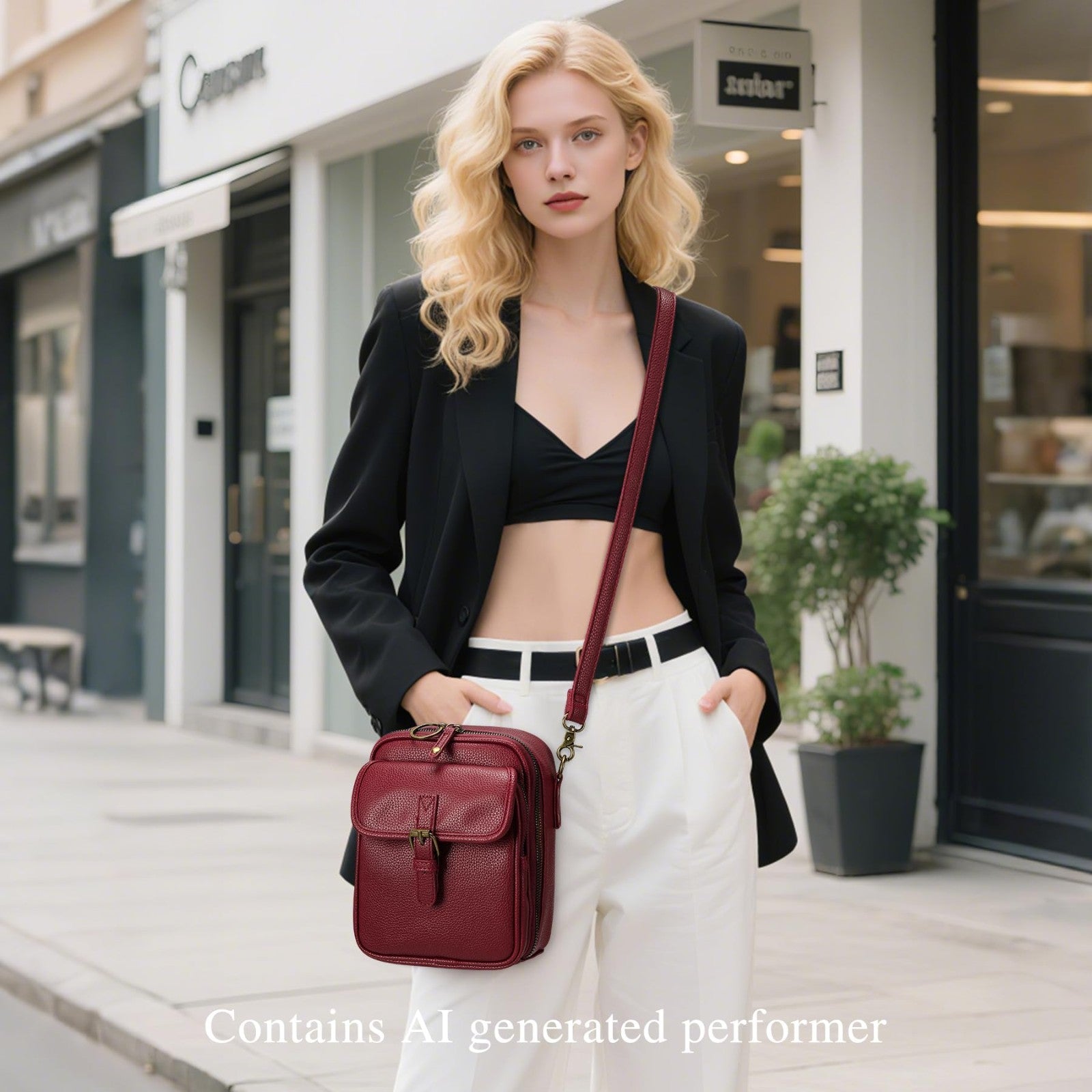 Vegan Leather Small Crossbody Bag for Women, Vintage Anti-Theft Messenger Purse2