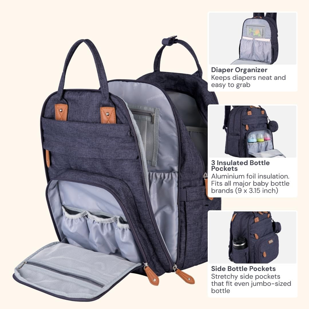 Extra Large Diaper Bag Backpack   Expandable Baby Tote with Changing Pad, Stroll4