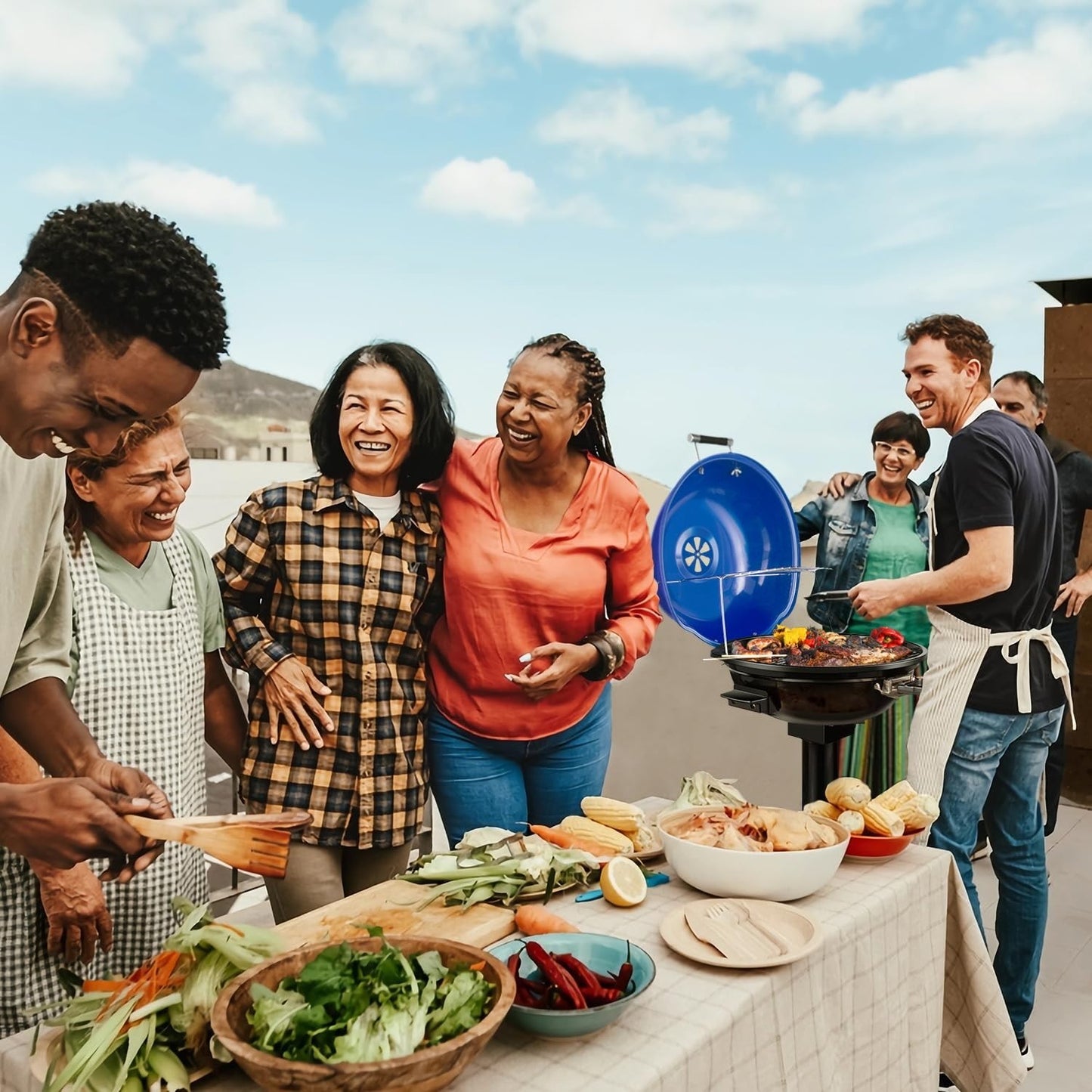 1600W Electric BBQ Grill - 15-Serving Indoor/Outdoor Portable Grill, Double Laye2
