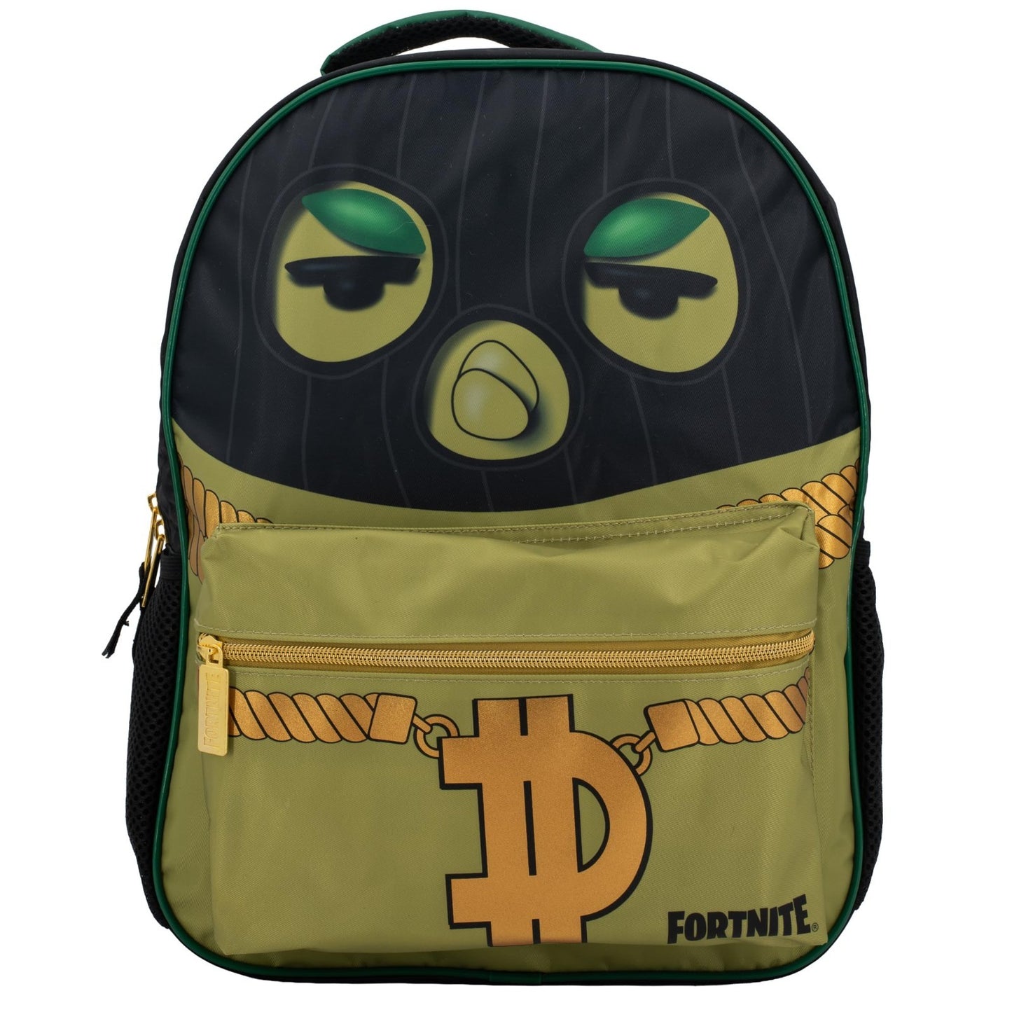 16 Inch Fortnite Inspired Backpack for Boys & Girls, Nylon Twill Schoolbag, Gree1