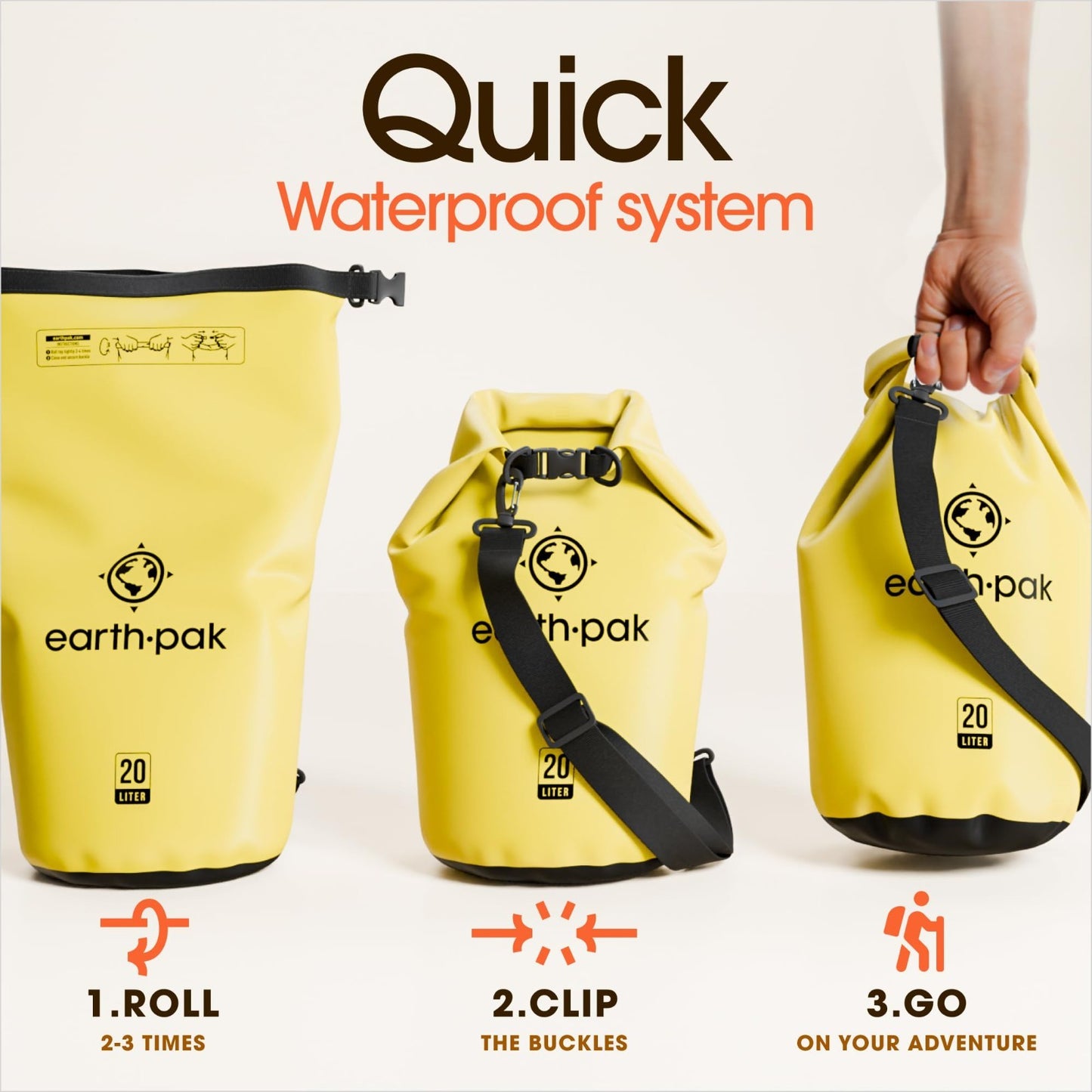 Waterproof Dry Bag Backpack   Roll Top Kayak Gear Sack with Phone Case, Keeps Ge4