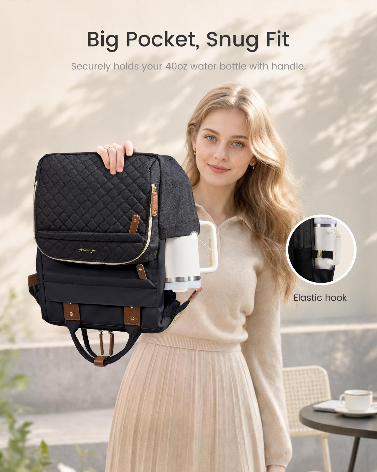 Quilted Laptop Backpack for Women   Stylish Work, Teacher & Nurse Purse2