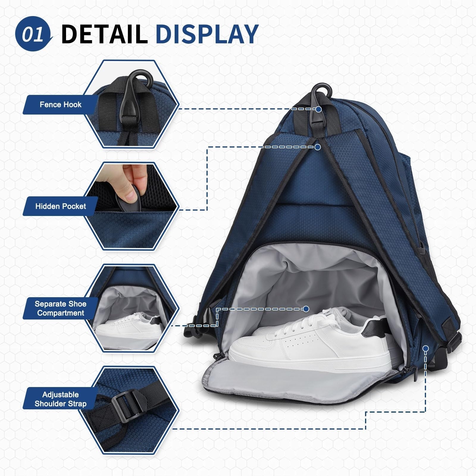 Optimized eBay Title:  Waterproof Tennis Backpack with Shoe Compartment, Wet/Dr3