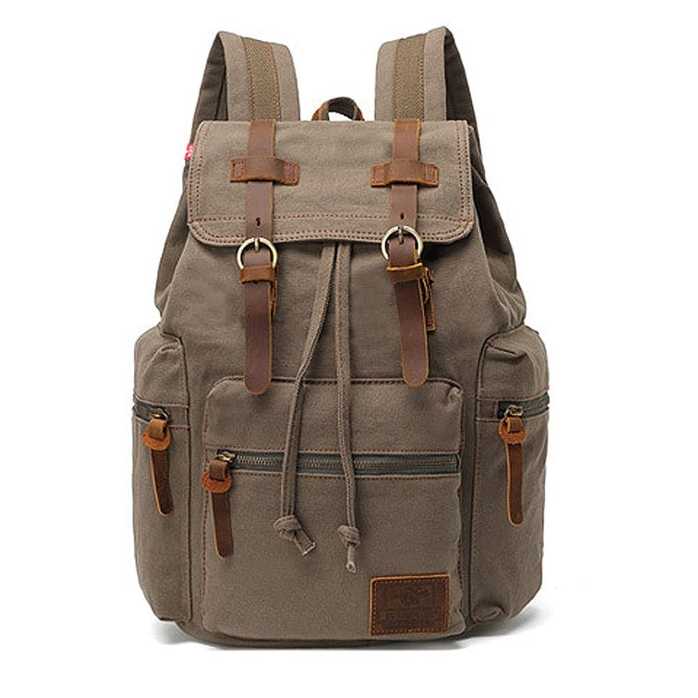 High Capacity Vintage Canvas Backpack for School, College, Hiking & Travel   Fit1