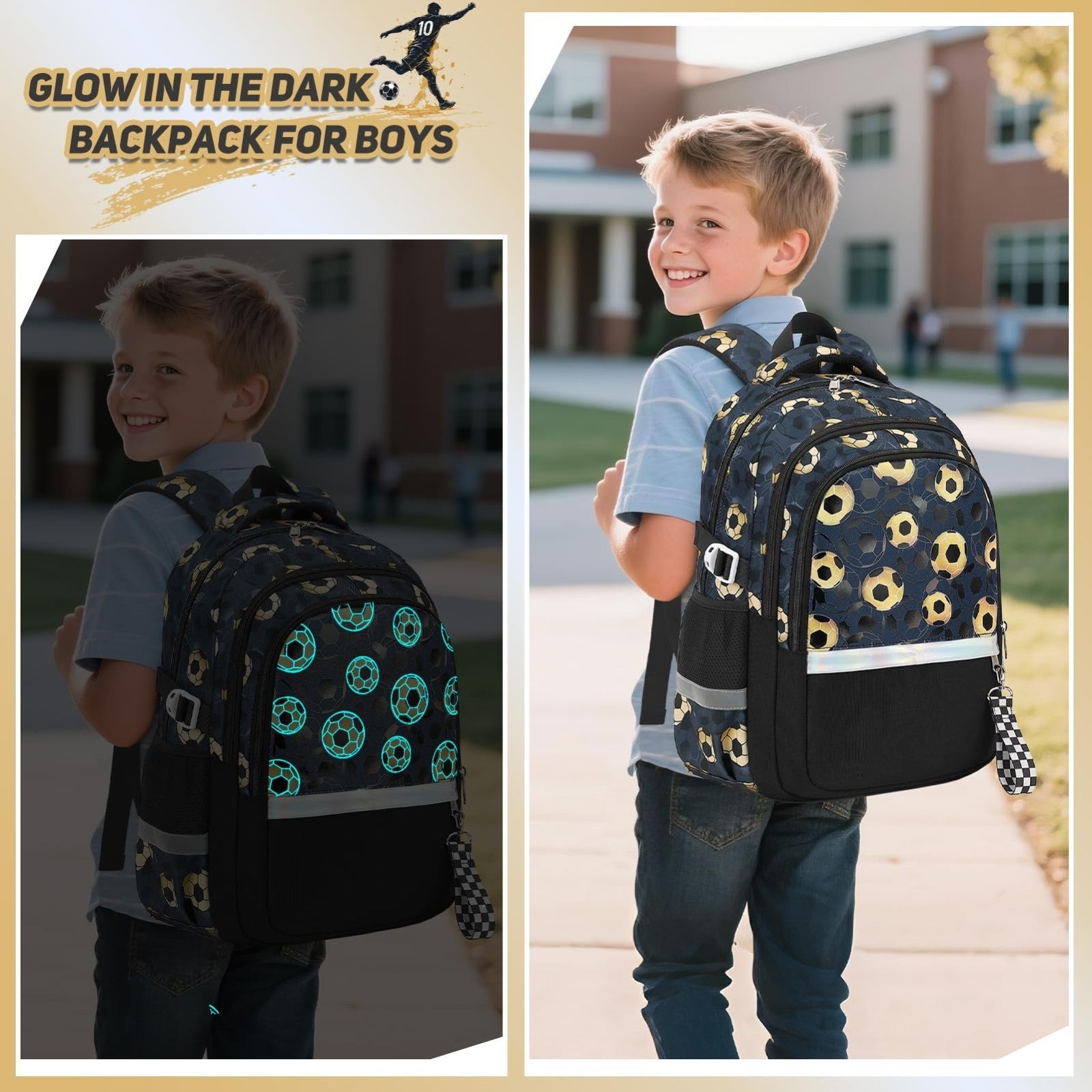 Luminous Boys Backpack Set   3PCS with Lunch Box & Pencil Case, School Bag7