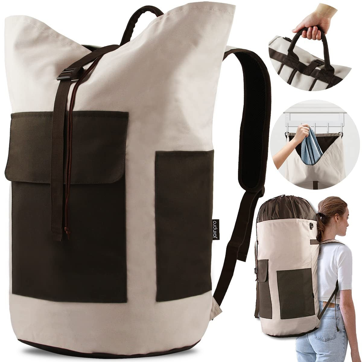 Extra Large 125L Laundry Backpack Bag, Heavy Duty, Durable with Padded Straps &1