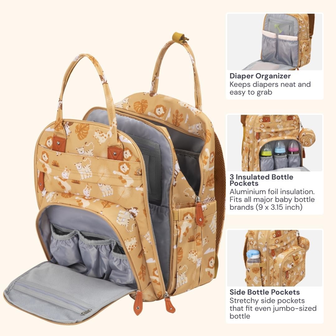 Multi Function Water Resistant Diaper Bag Backpack   Baby Travel Tote, Changing3