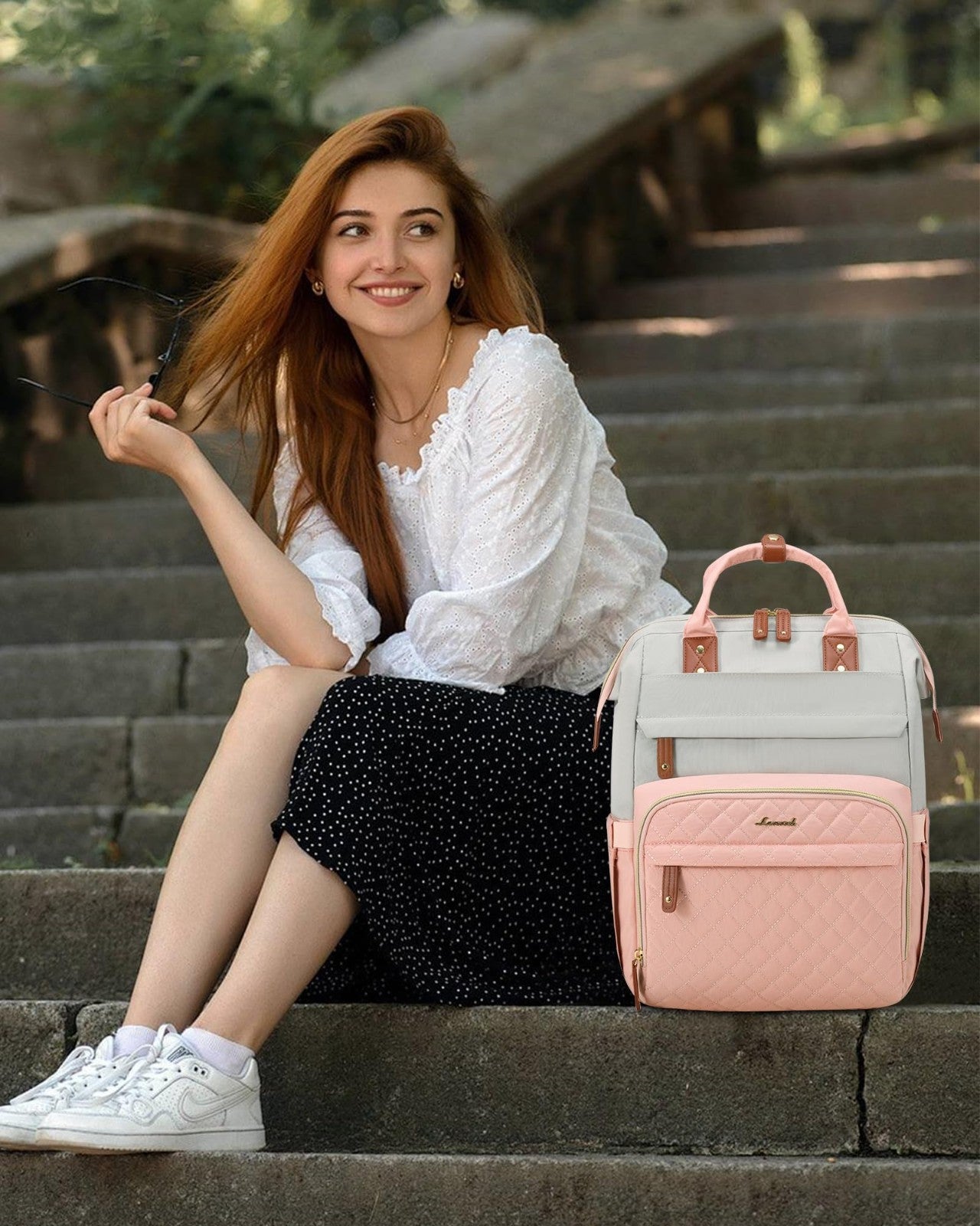 Waterproof Laptop Backpack for Women, 15.6'' Teacher Nurse Work Bag, Travel Purs2
