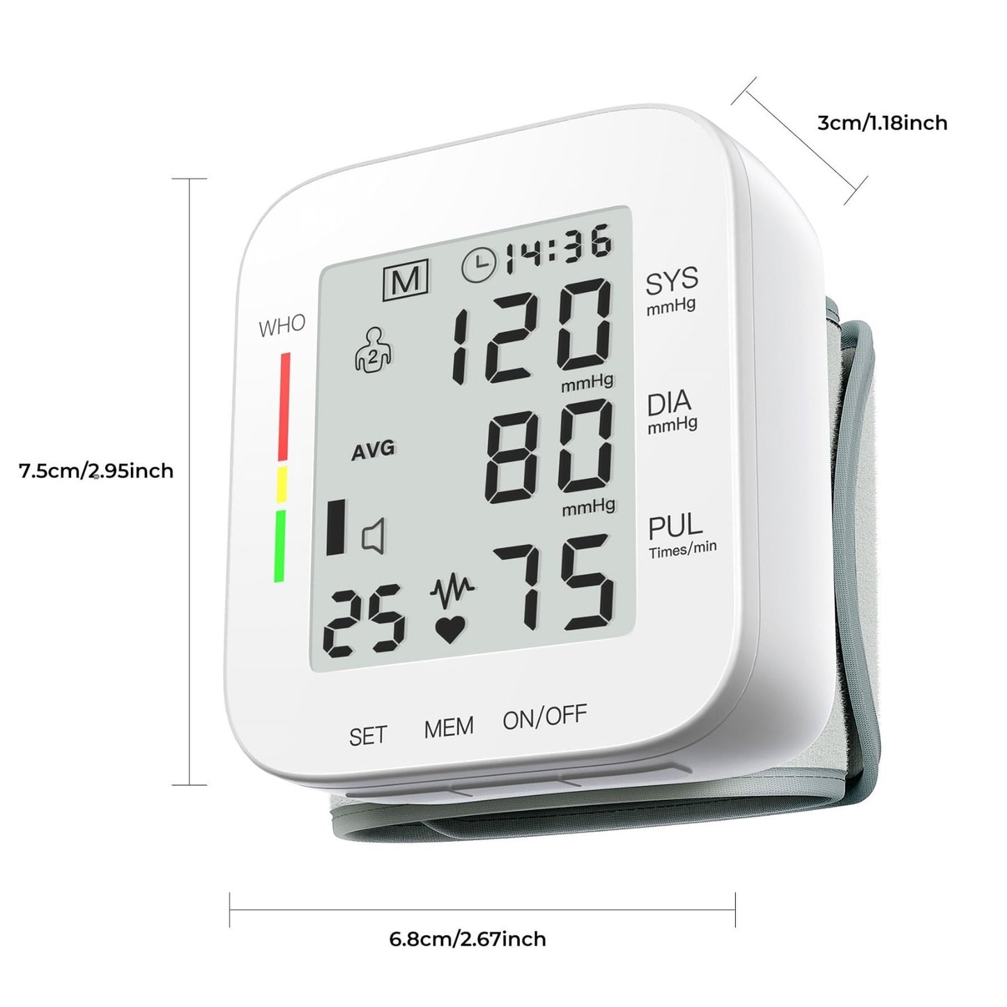 Wrist Blood Pressure Monitor   FDA Cleared, Large LCD, 99 Memory Sets, Adjustabl7