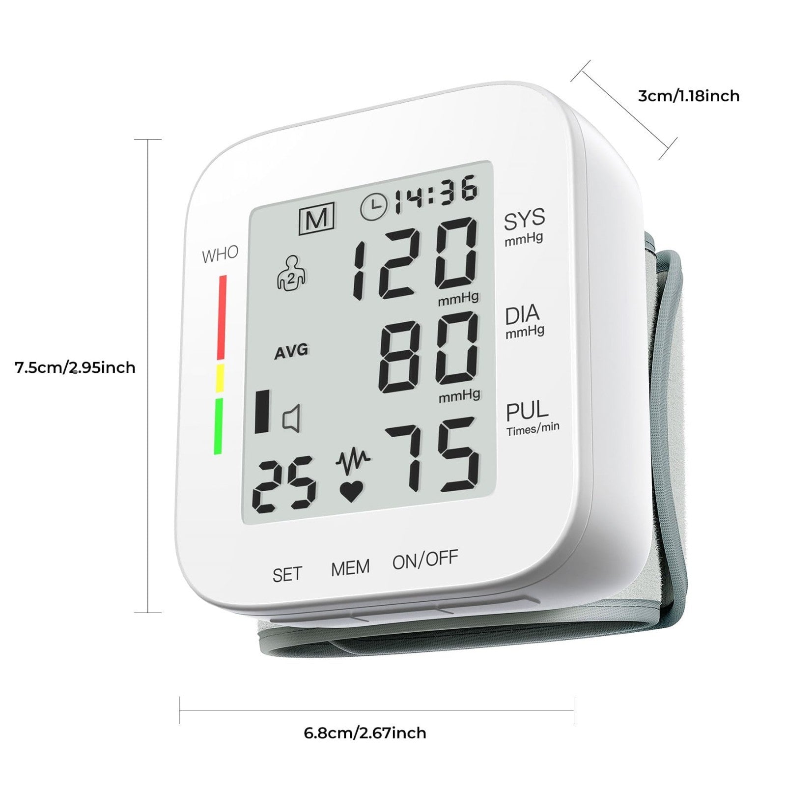 Wrist Blood Pressure Monitor   FDA Cleared, Large LCD, 99 Memory Sets, Adjustabl7