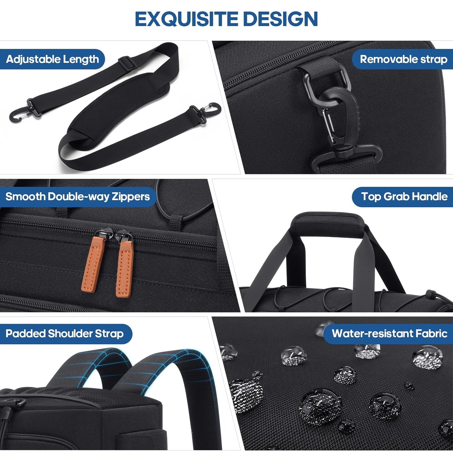 Versatile 3-in-1 Gym Bag with Shoe & Laptop Compartment - Anti-Theft Duffle Back5