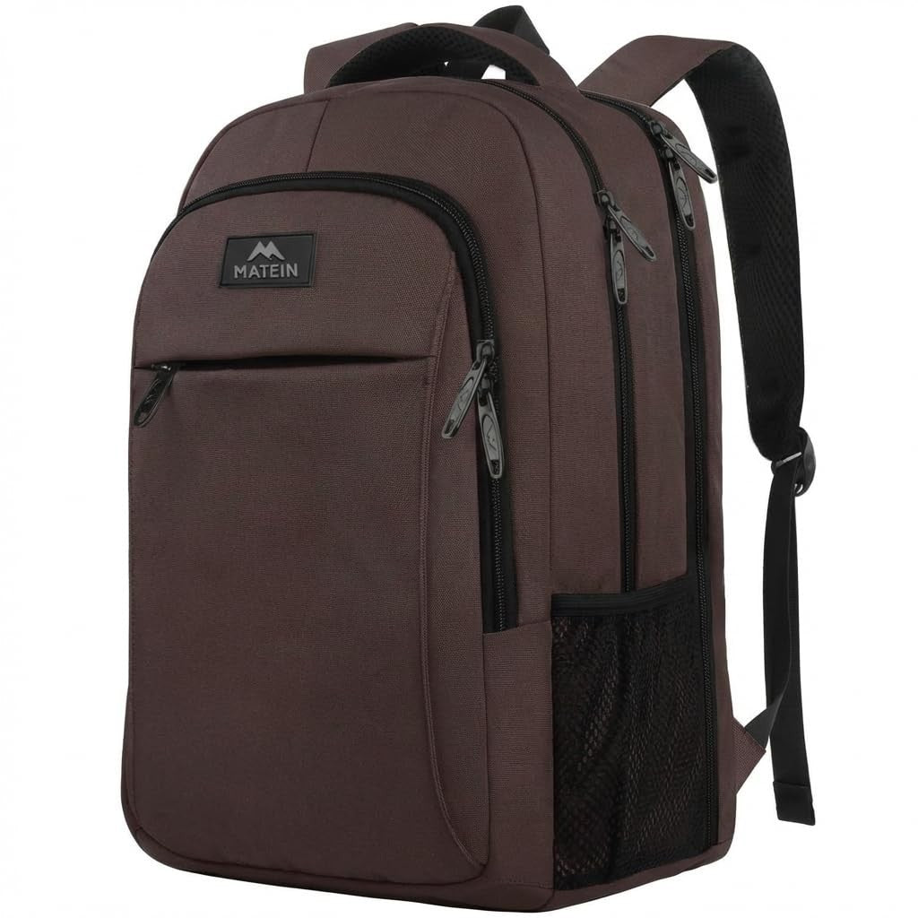 Water Resistant 32L Laptop Backpack for 15.6 Inch   Work & School Bag, Brown1