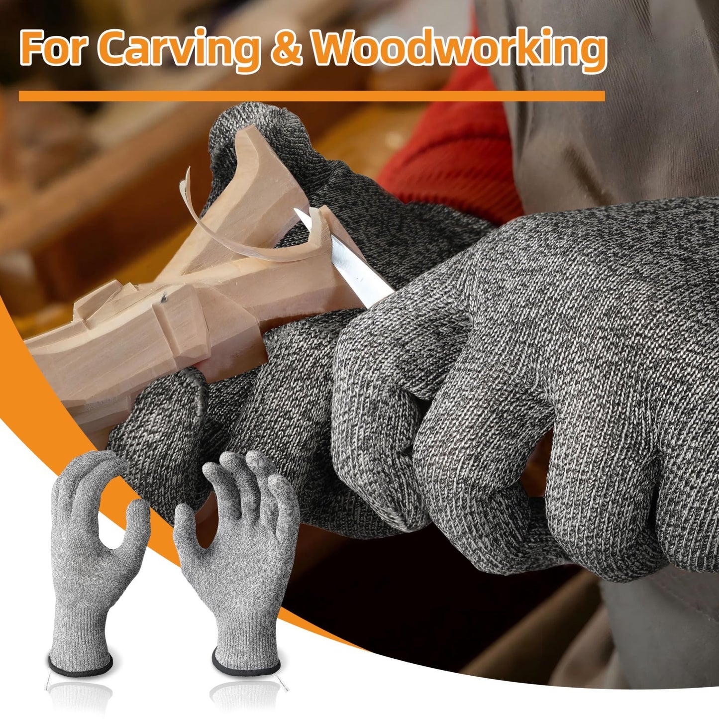 Cut Resistant Gloves   ANSI A6, Food Grade, Non PFAS, Kitchen Prep, Meat & Fish4