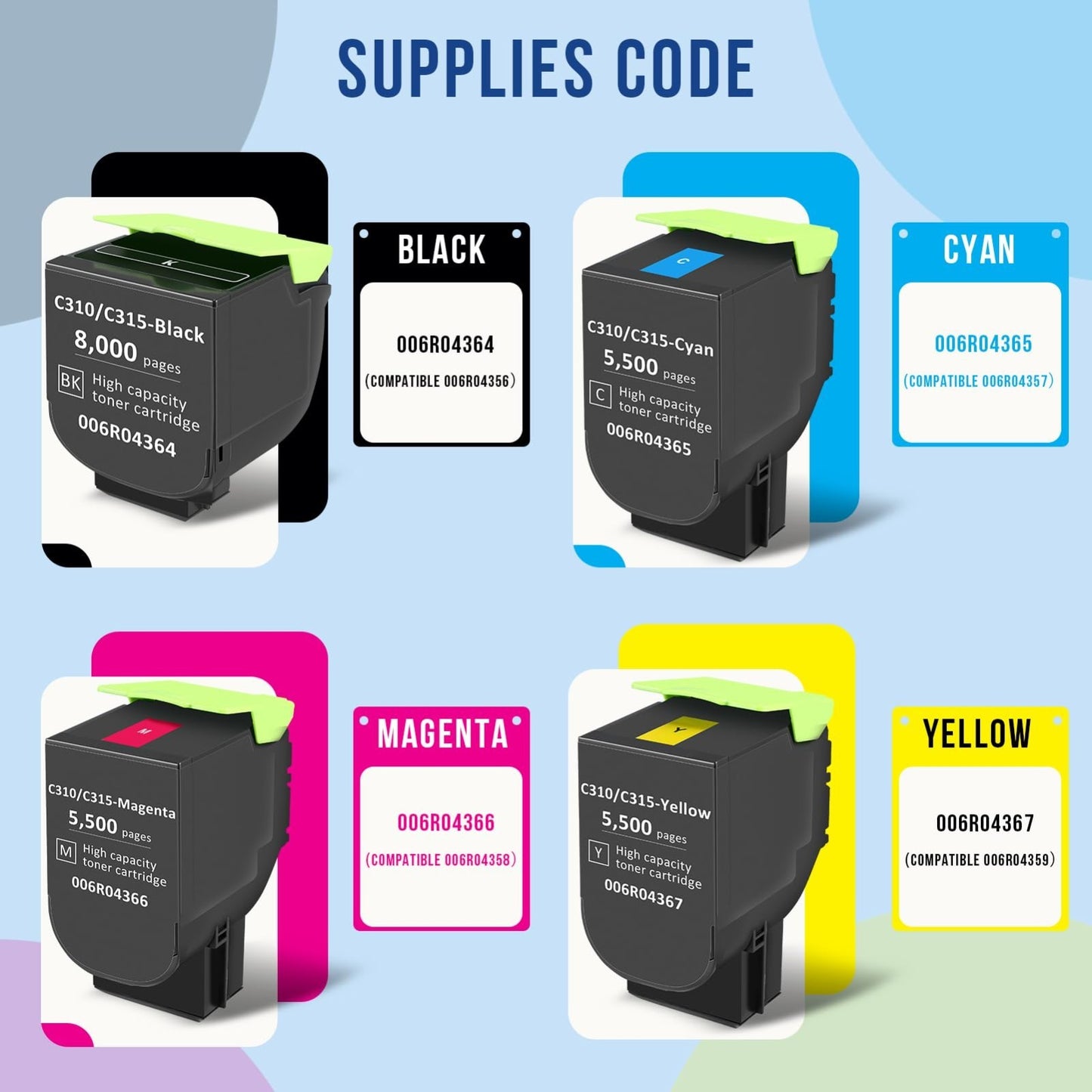 High Capacity Black Toner Cartridge for Xerox C310 C315 - 8000 Pages Compatible4