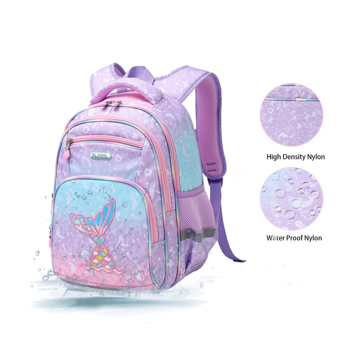 Lightweight Waterproof School Backpack for Kids, Large Capacity, Fun Prints, 166