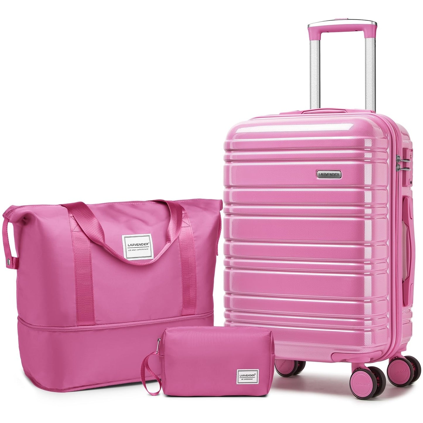 3-Piece Carry-On Luggage Set, 20" Hardshell Suitcase & Duffel Bag, Lightweight,1