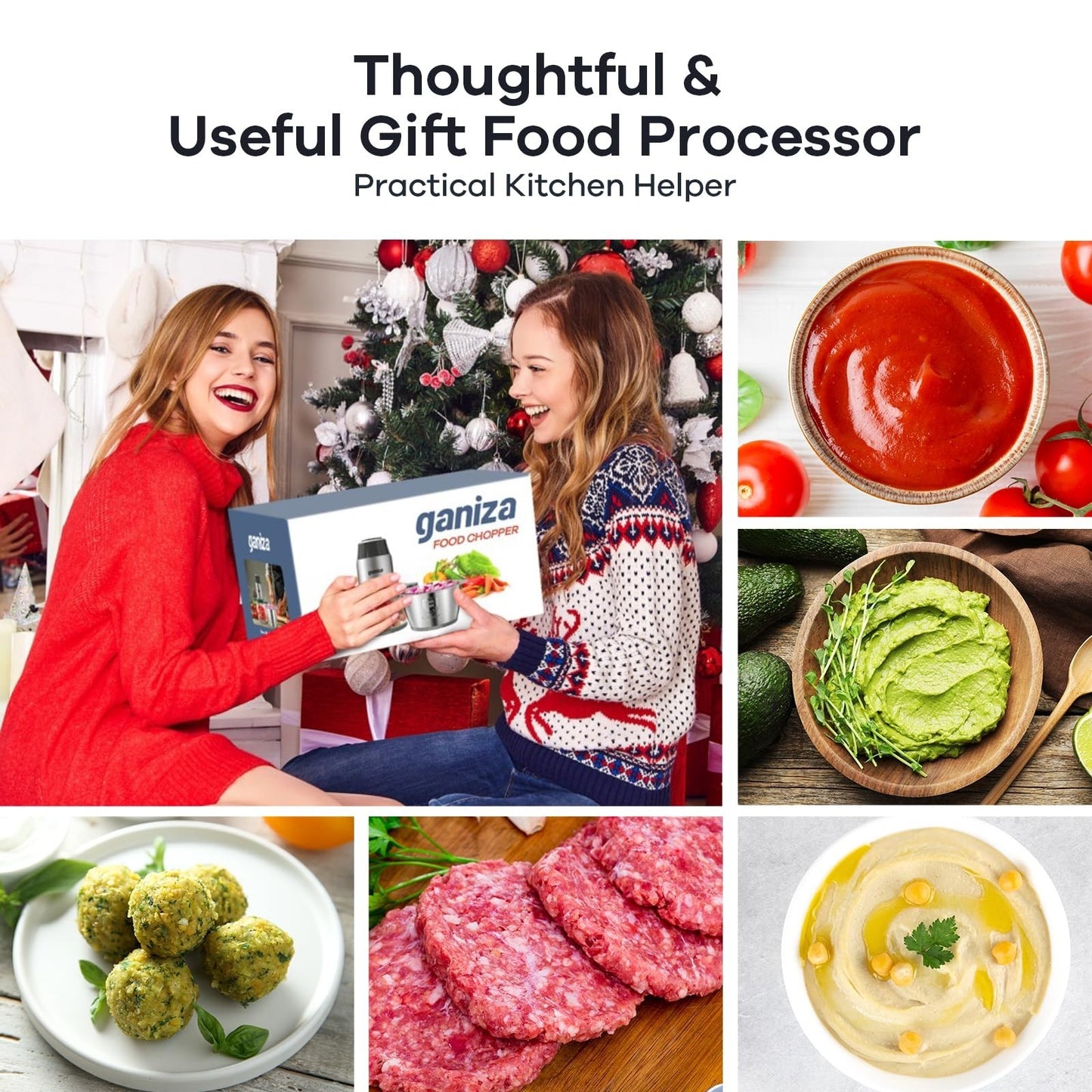 Multi-Functional Food Processor 450W with 2 Bowls, Meat Grinder & Vegetable Chop6