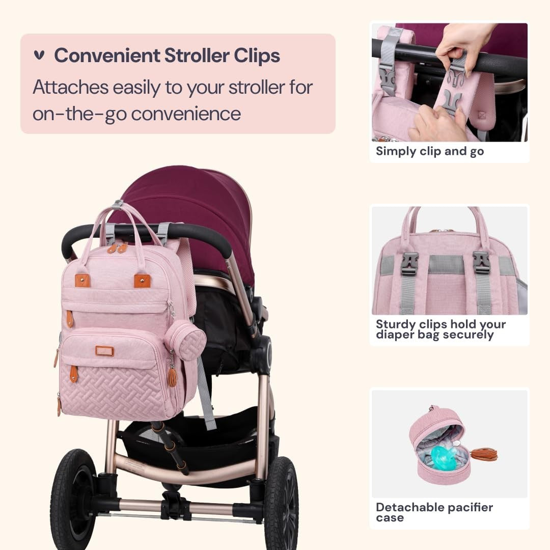 Multi Function Water Resistant Diaper Bag Backpack   Baby Travel Tote with Chang5