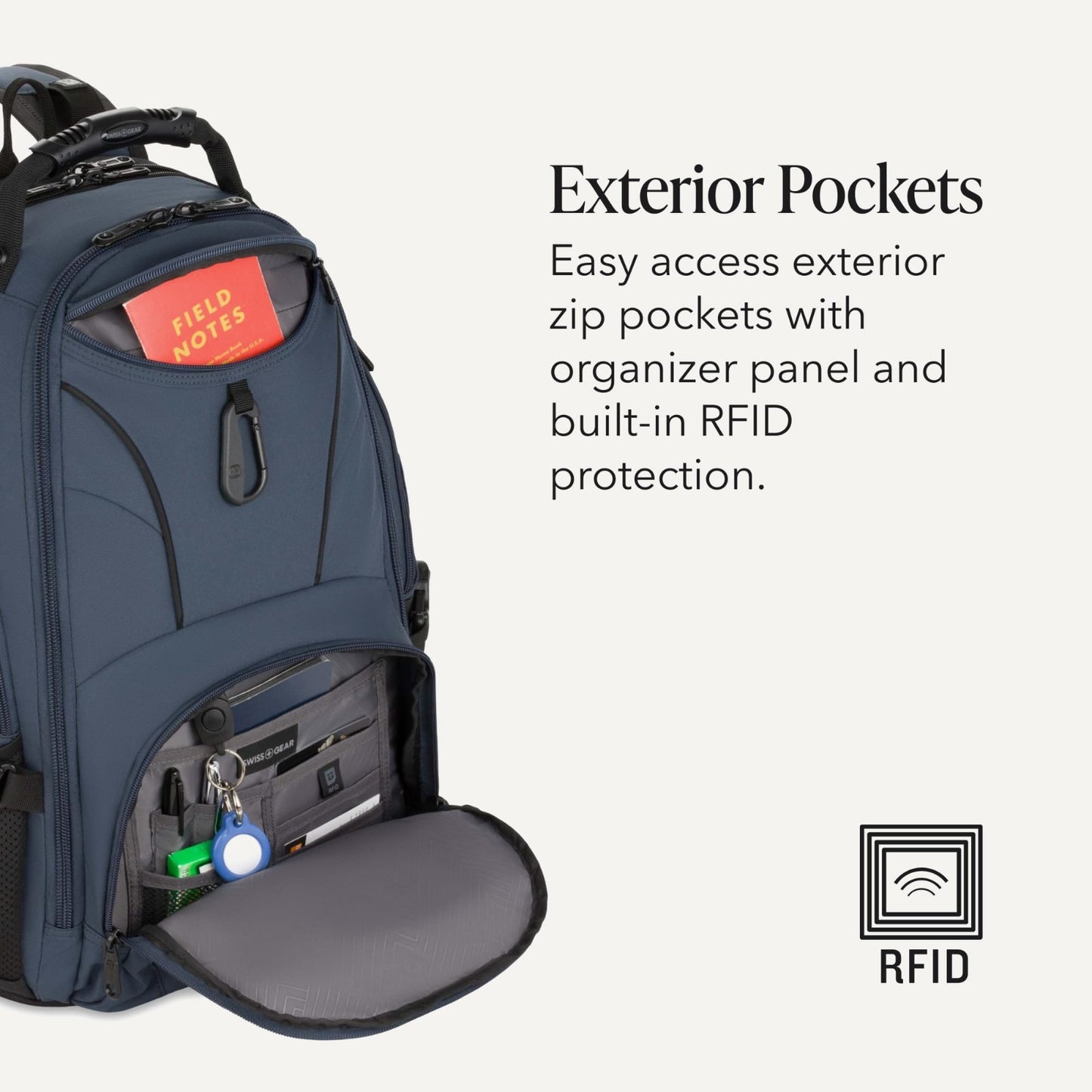 Large TSA Friendly Laptop Backpack for 17" Laptops, RFID Protection, Tablet Pock3
