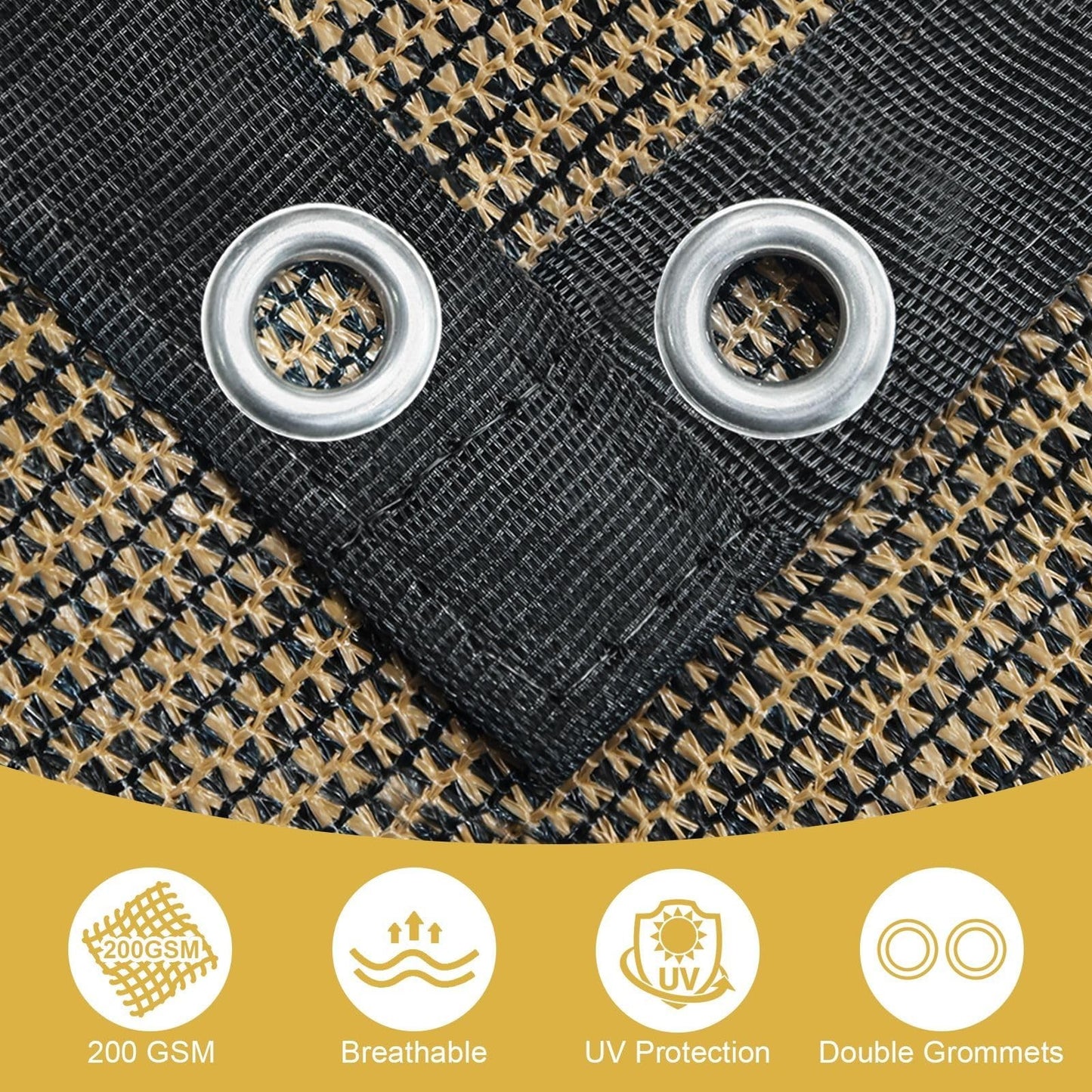90% Sun Shade Cloth Canopy 8' x 12' with Grommets   Outdoor Patio Garden Tarp, M3