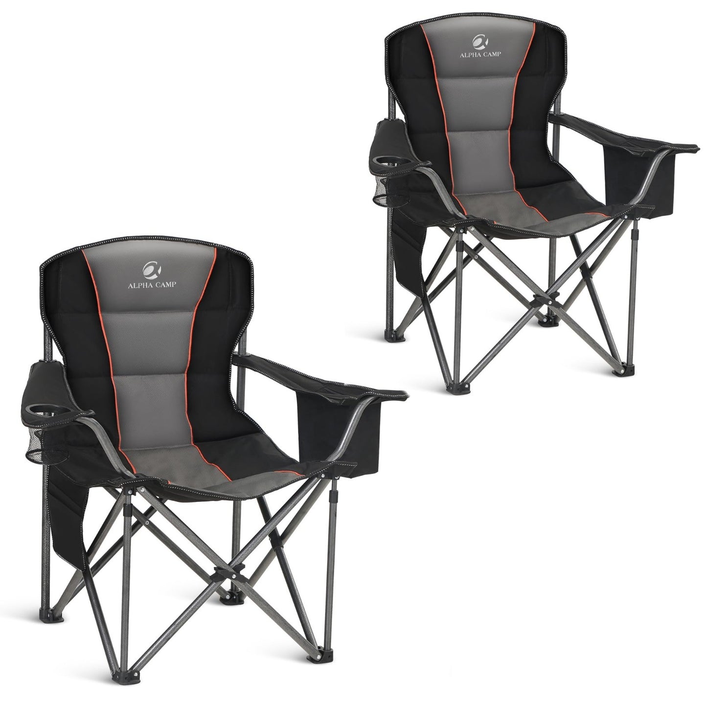 Oversized Padded Camping Chair with Lumbar Support, 500 LBS Capacity, Cooler Bag1