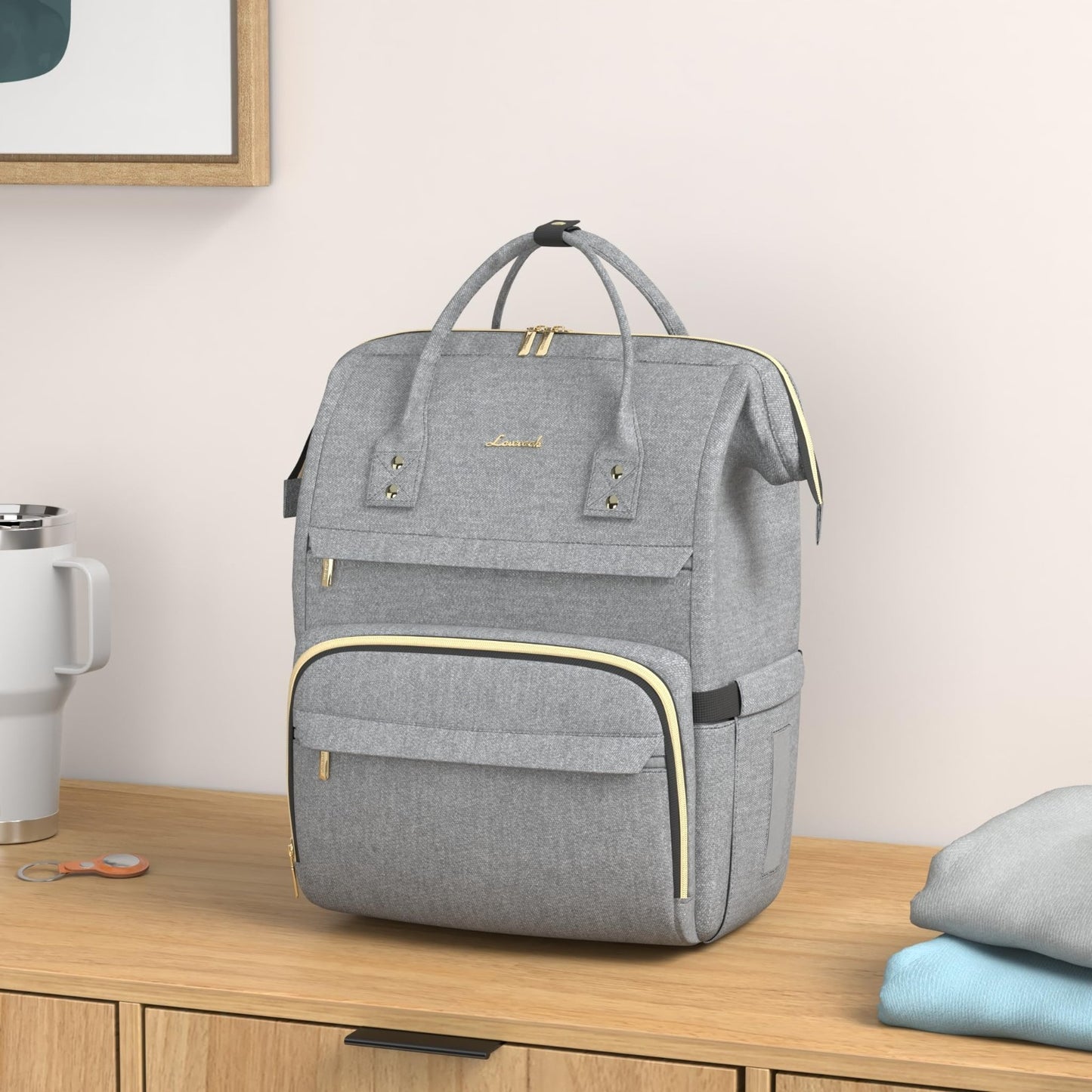 Stylish 15.6" Laptop Backpack for Women, Waterproof Travel Bag with USB Port, Gr2