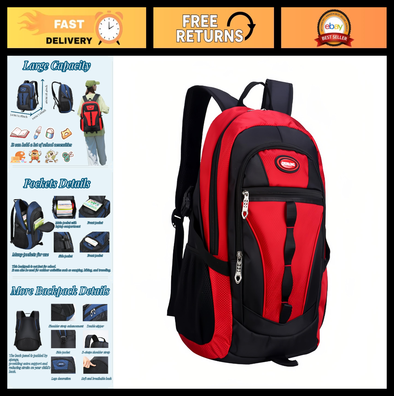 Teens School Backpack Casual Daypack for Boys & Girls   Outdoor Travel Knapsack0
