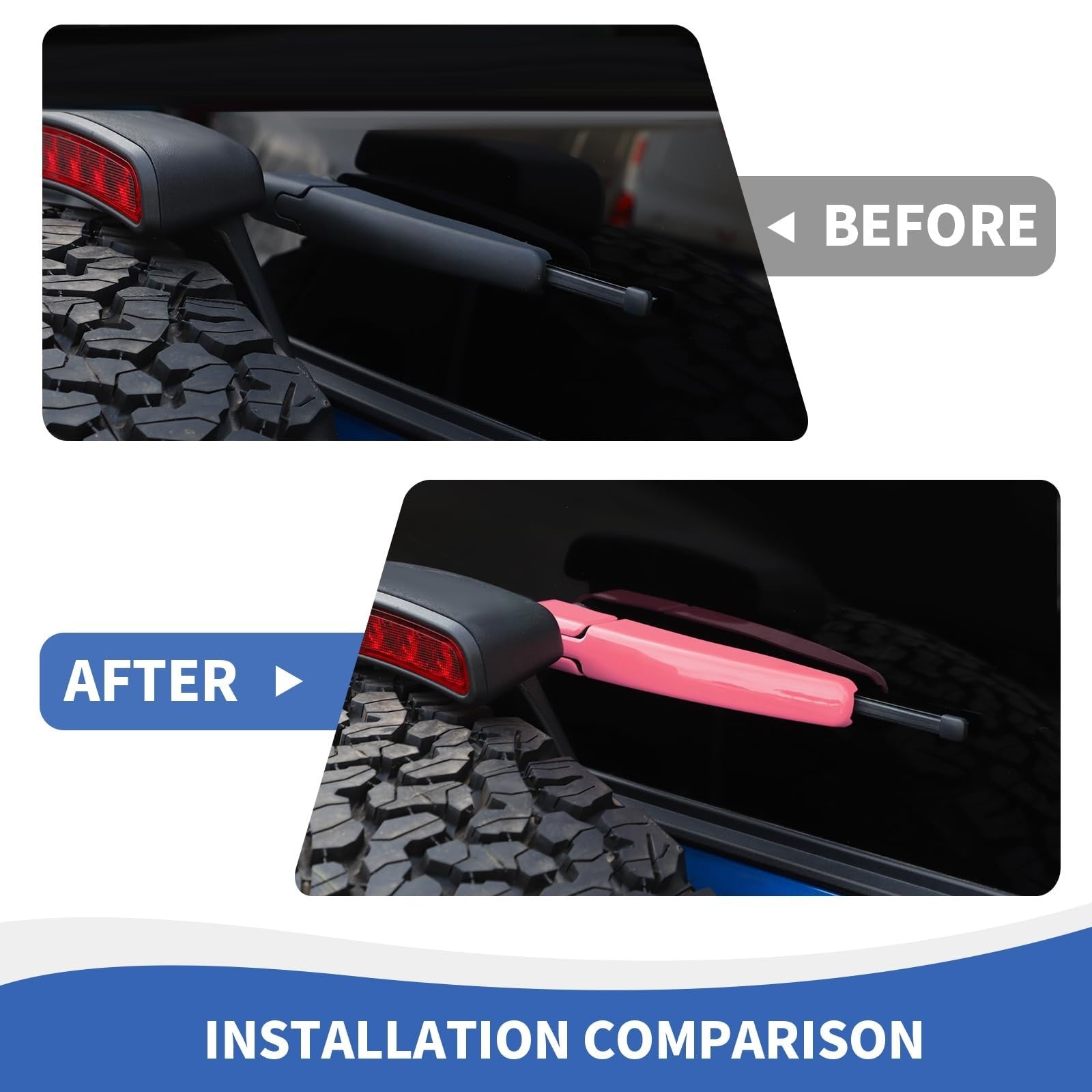 Rear Window Wiper Arm Blade Cover Trim for Ford Bronco 2021-2025, Pink Accessory4