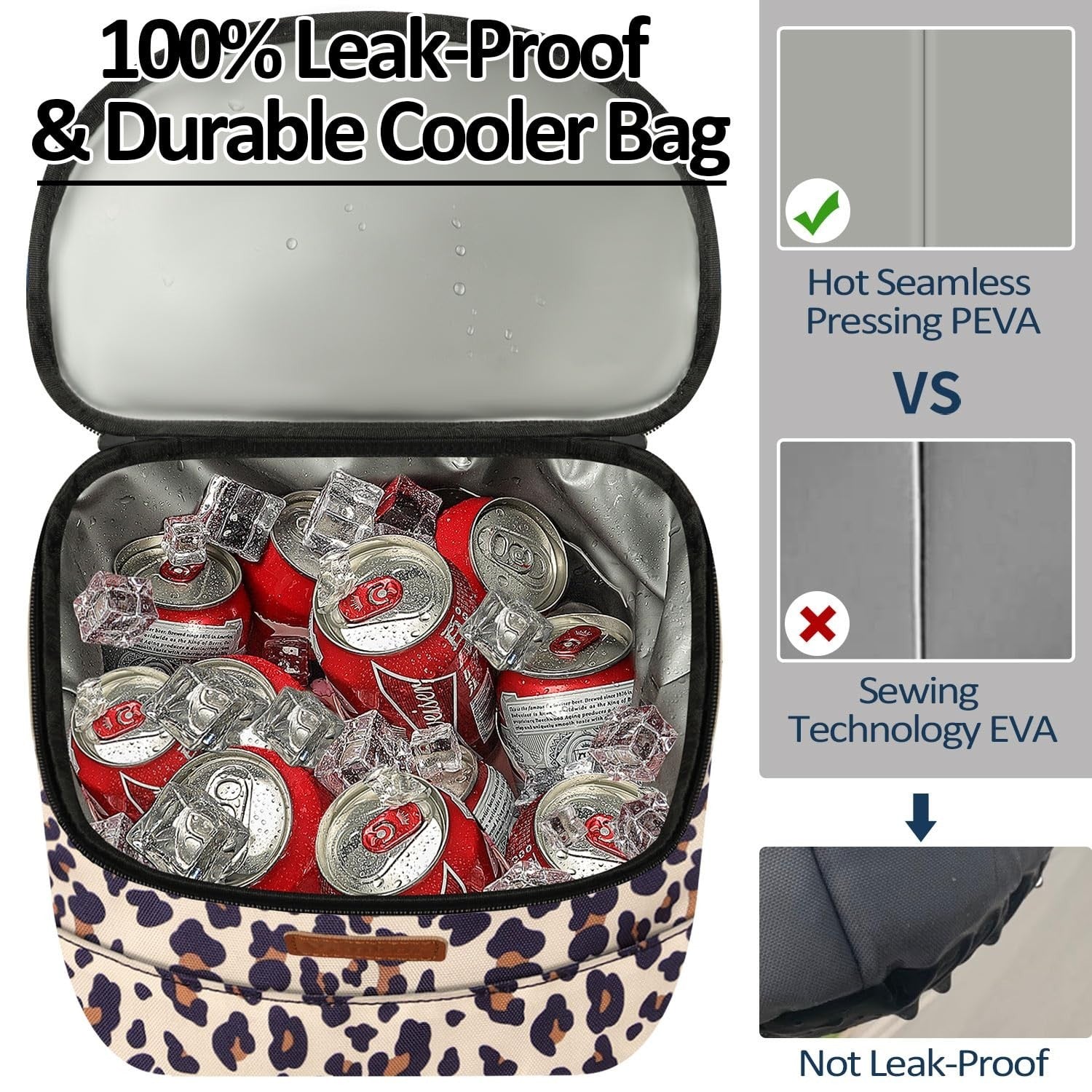 Insulated Camping Cooler Backpack - Holds 30-45 Cans, Waterproof & Leak Proof, P2