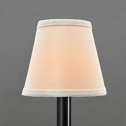Set of 6 Clip-On White Linen Lamp Shades for Chandelier, 3" x 6" x 58